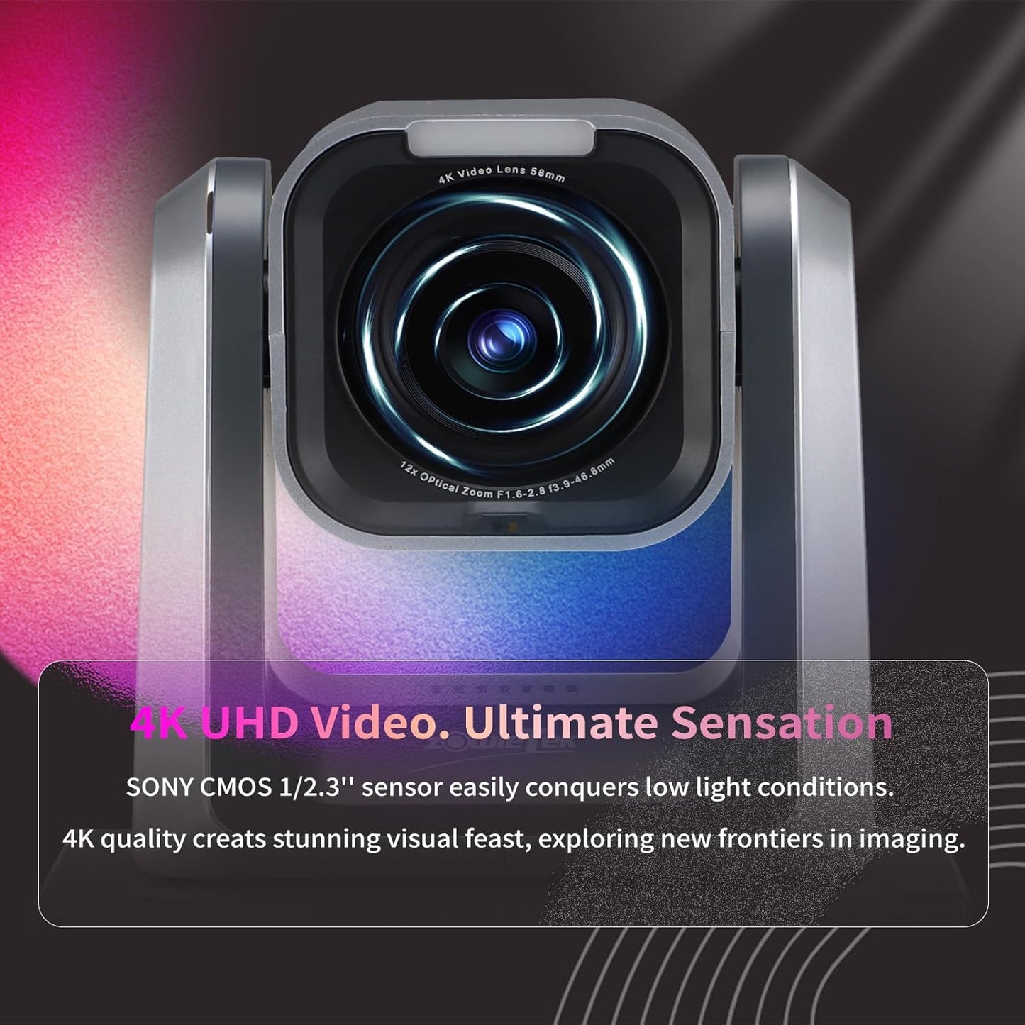 4K Native NDI|HX3(Certified) PTZ Camera PoE, 18X Optical Zoom, Simultaneous HDMI & SDI outputs, RTSP/RTMP(s)/SRT, Standalone IP Live Streaming to YouTube, Twitch for Meeting, Church, Event, Teaching