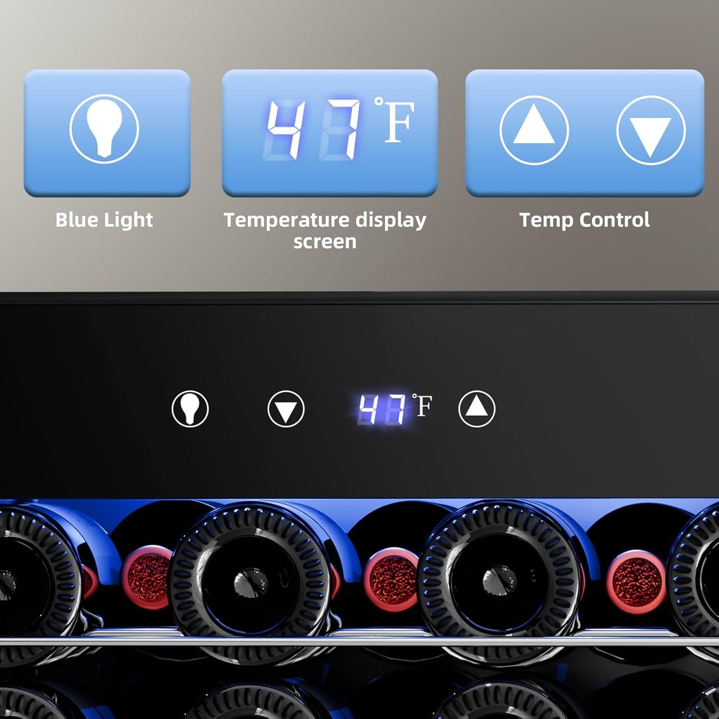 Antarctic Star Wine Cooler Refrigerator, Freestanding Wine Fridge with Adjust Temperature（32°F- 61°F）, 4.5 Cu.Ft Mini Fridge for home/bar/office, Black