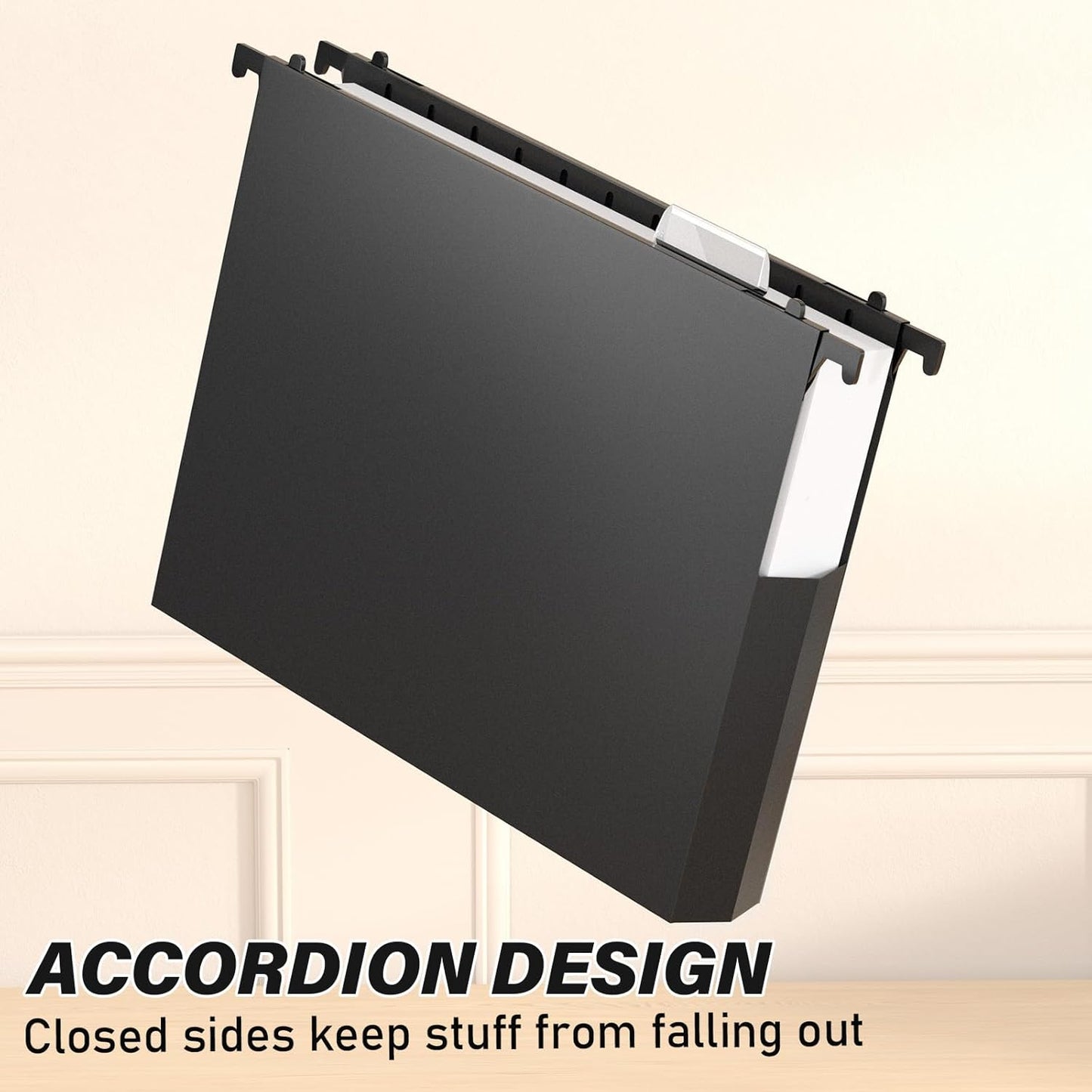 Plastic Hanging File Folders Letter Size,12 Pack Reinforced Expanding Hang Folder,Accordian Pocket,Extra Capacity,Heavy Duty 2 Inch Expansion,Hanging Folder Organizer for Office Home,Colored Folders