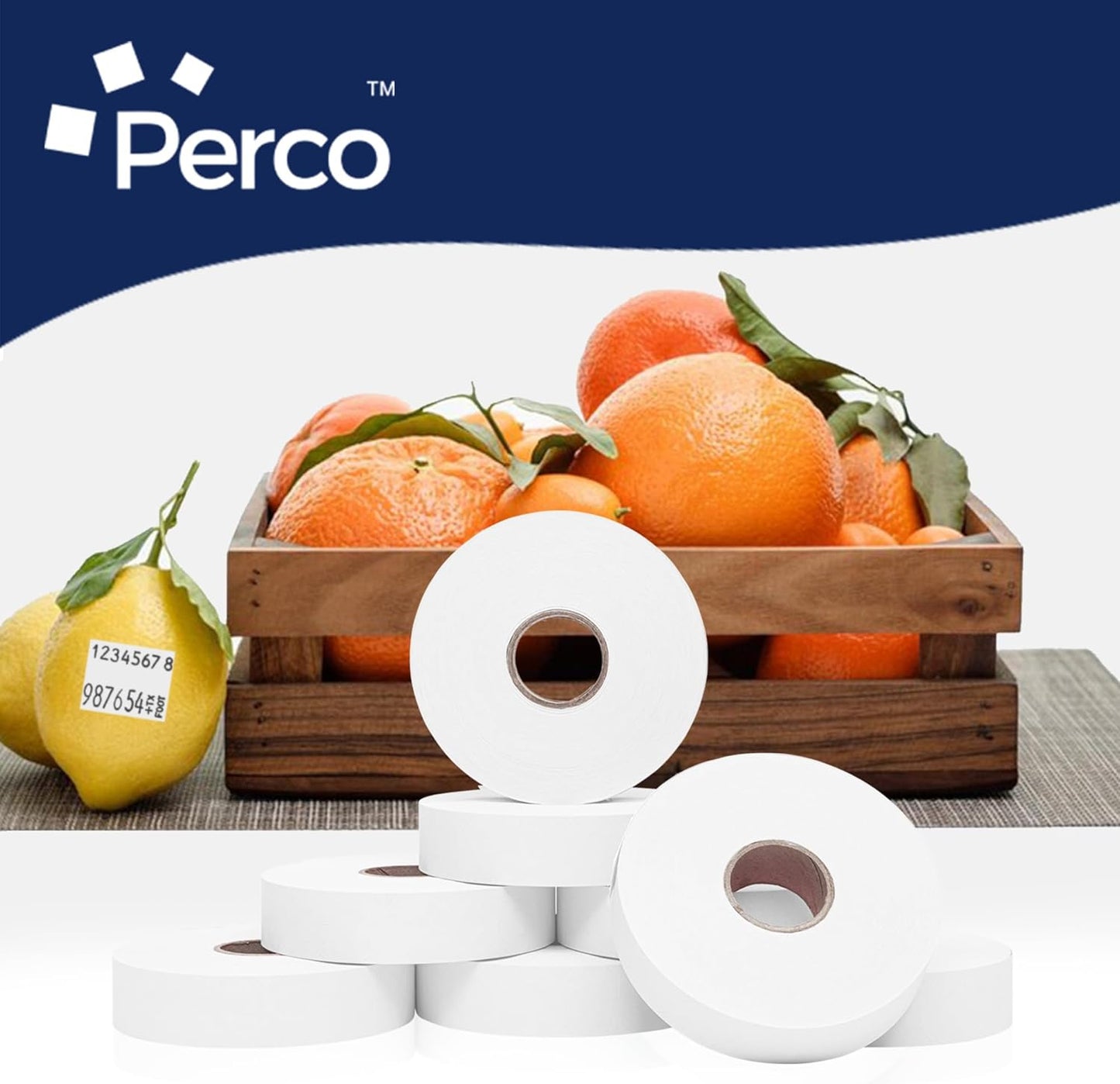 Perco White Pricing Labels for Monarch 1136 Price Gun - 8 Rolls, 14,000 Price Marking Labels