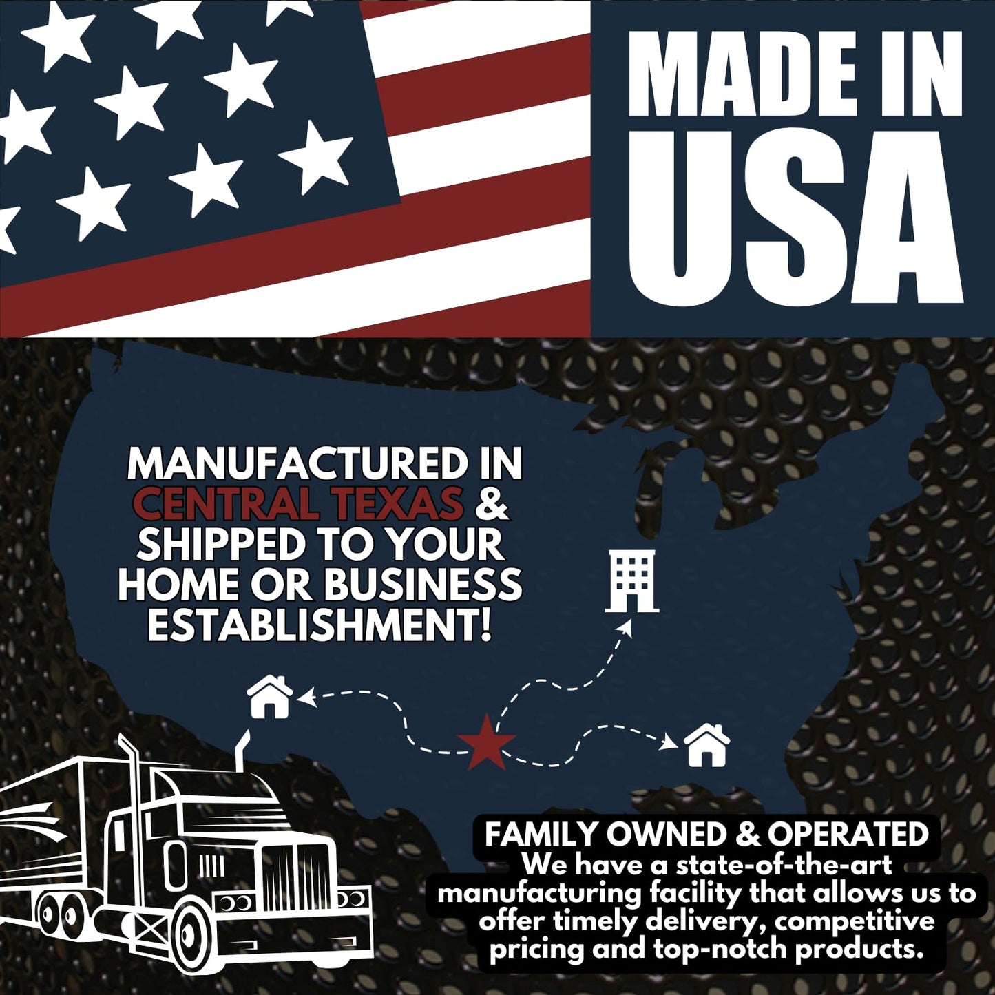 RFT-P-DBL Heavy Duty Round Trash Receptacle with Flat Top, Liner Included, 32 Gallon, Dark Blue, Made in America