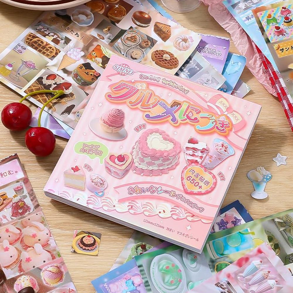 Alideco 30pcs Scrapbook Stickers Vintage Gourmet Desserts Sticker Book for Adults journaling Stickers for Scrapbooking (binfenshiguang)