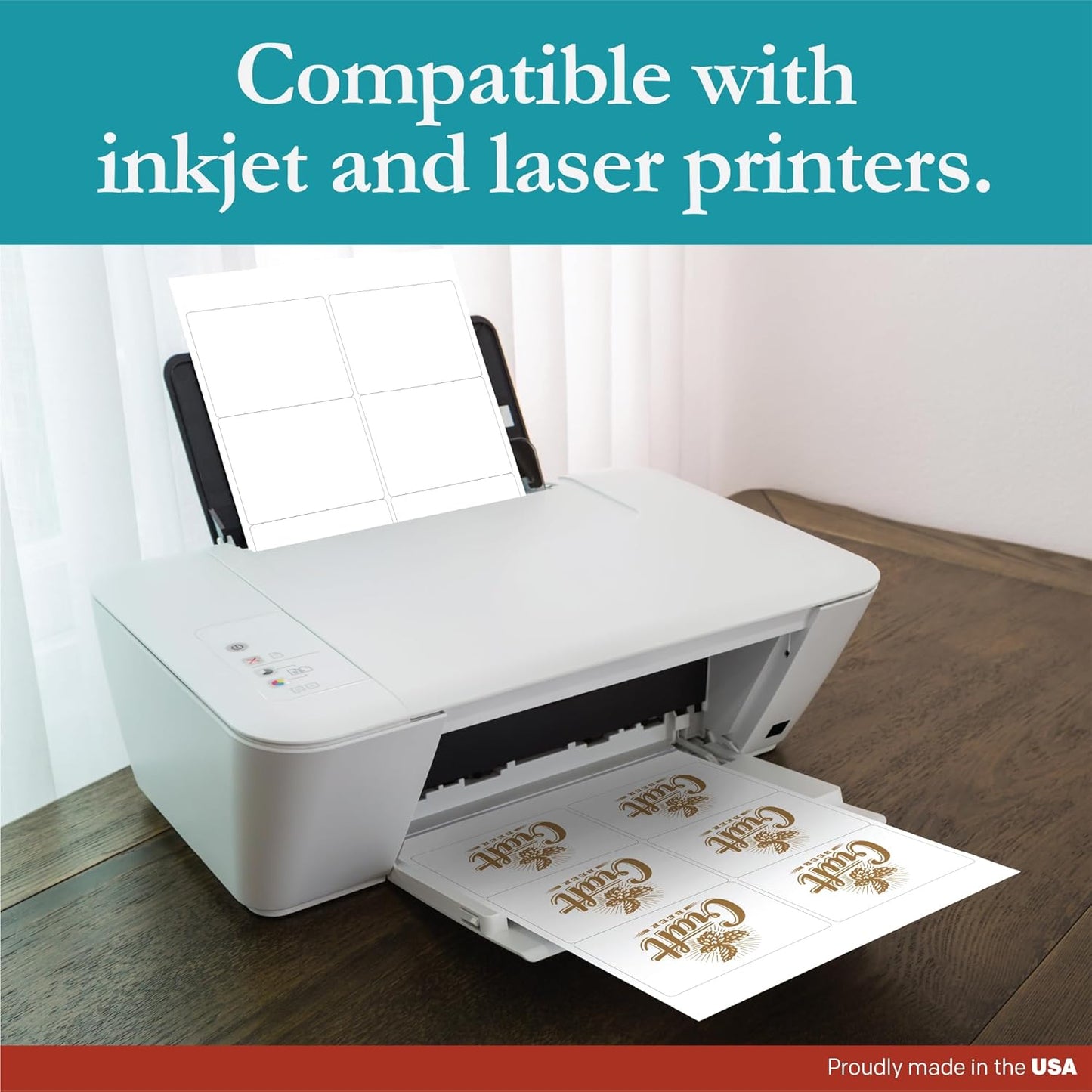 Premium Label Supply White Sticker Labels – 4" x 3" – Laser/Inkjet Compatible – (6 per Sheet), 100 Sheets – 600 Total Adhesive Labels