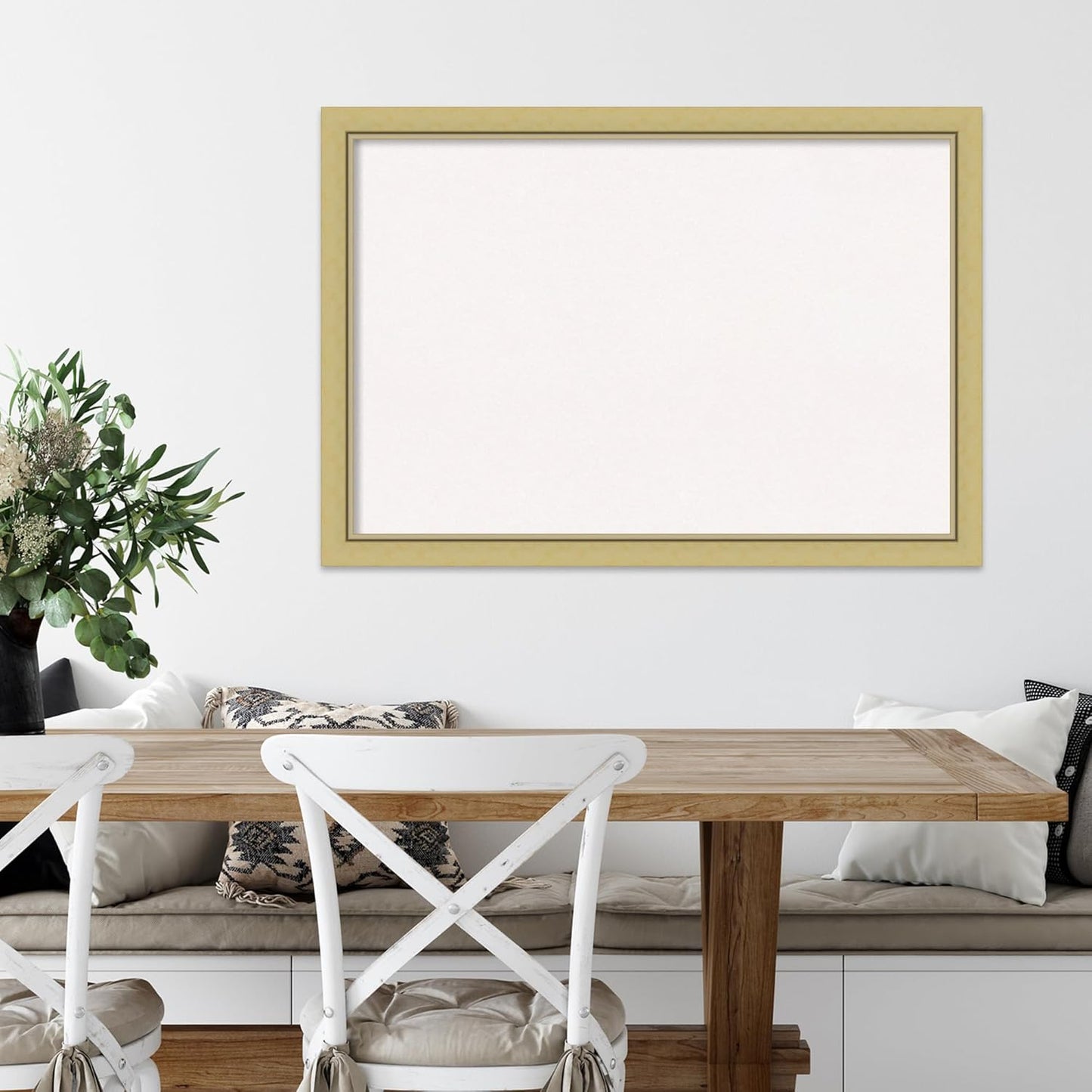 Amanti Art White Cork Board for Wall, 27x39 Vision Board with Gold Frame, Large Corkboard Office Decor for Home Organization, Casual Corkboard Pinboard to display items for home organization