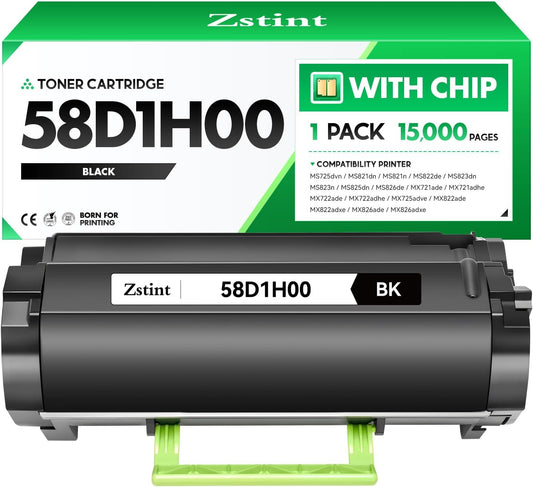 58D1H00 Toner Cartridge with chip High Yield Black Replacement for Lexmark 58D1H00 Compatible with Lexmark MS725 MS821 MS822 MS823 MS824 MS825 MS826 MX721 MX722 MX725 MX822 MX824 MX826 Laser Printer