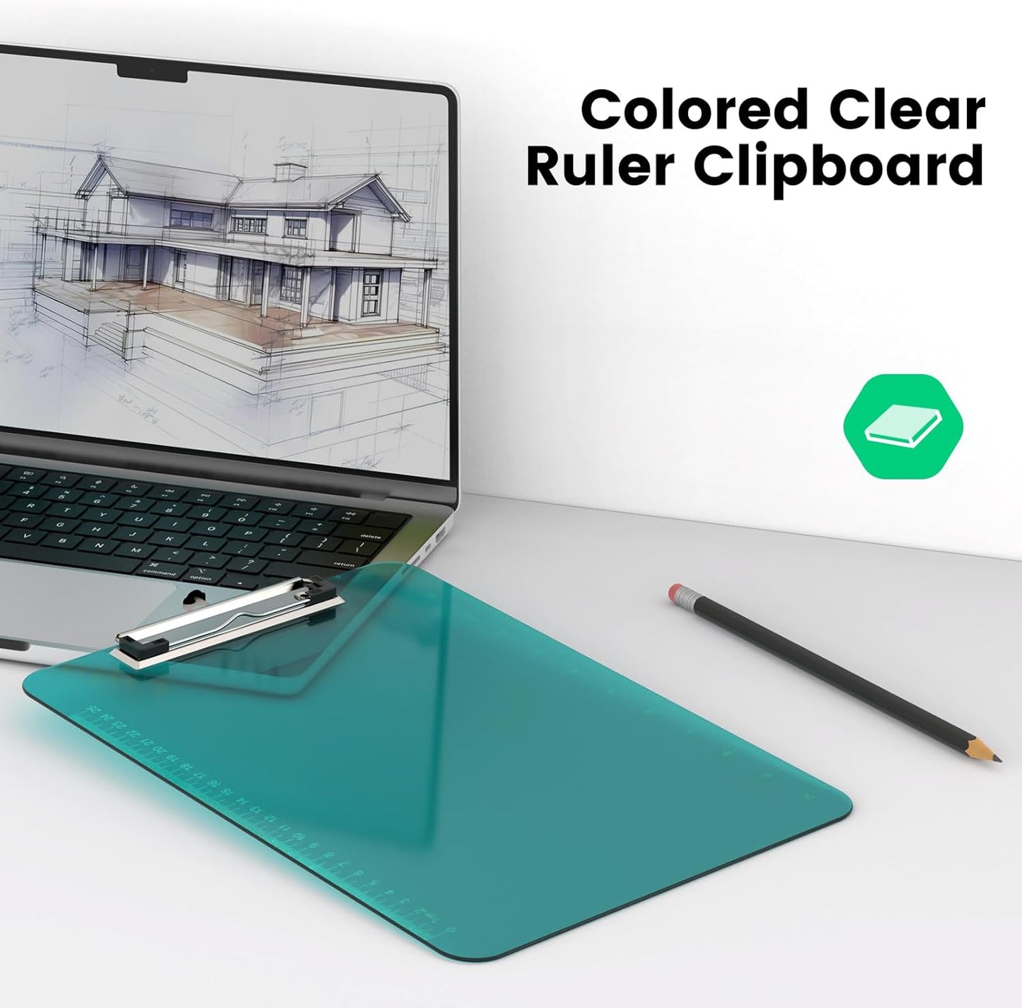 Bulk Clipboards Set of 12, 8.5x11 Plastic Colored Clear Clip Board with Ruler, Suitable for Classroom, Students, Kid, Size 9" x 12.5" with Low Profile Clip, Office & School Supply