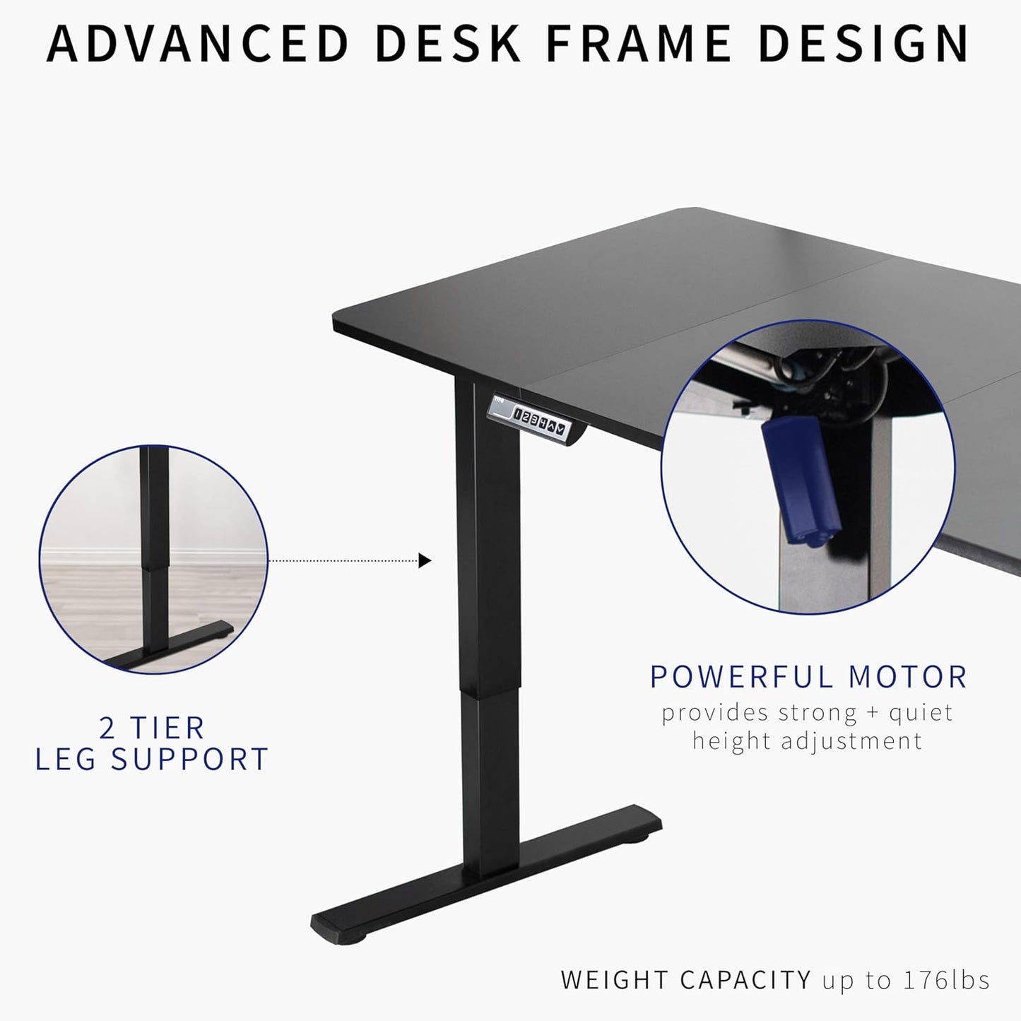 VIVO Electric 60 x 30 in Standing Desk, Memory Height Adjustment, 1B Series, White Top White Frame, DESK-KIT-1W6W-30