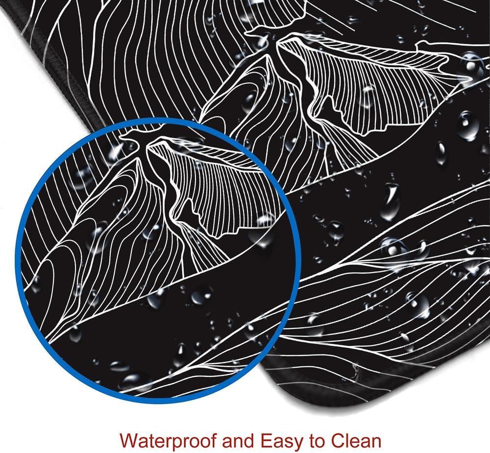 Large Mouse Pad Gaming, Mousepad with Stitched Edges, Non-Slip Rubber Base Keyboard Mouse Mat Desk Pad for Work, Game, Office, Home, Black and White Abstract Mountain