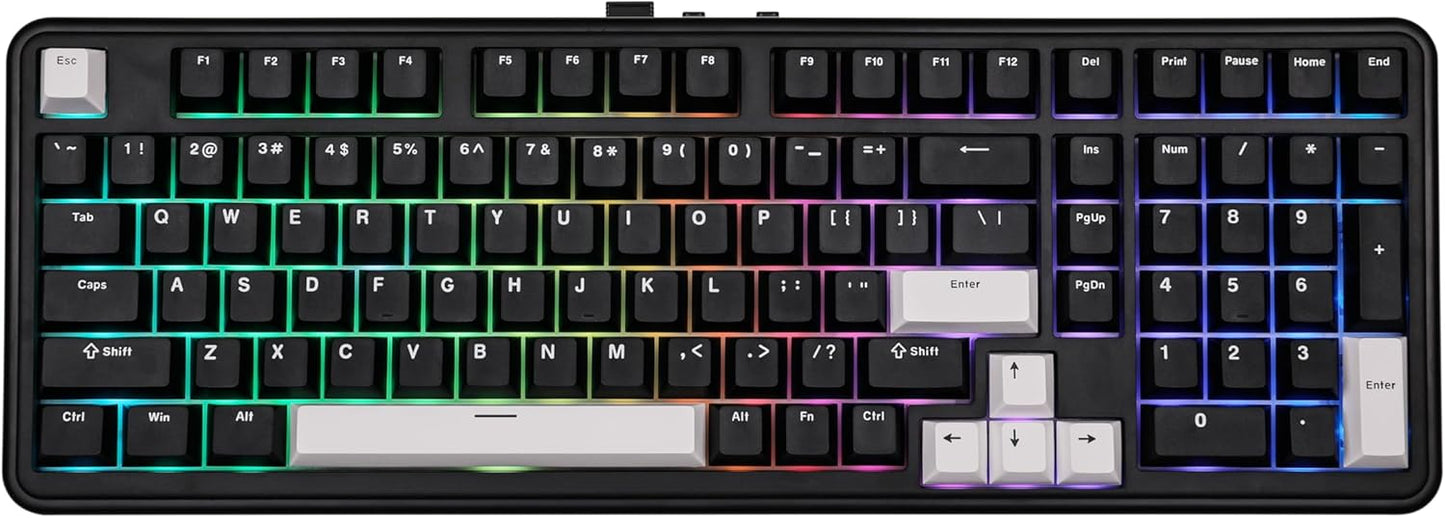 EPOMAKER TH99 Wireless Mechanical Keyboard with Lubed Silent Switch, Quiet Gaming Keyboard, 8000mAh,Creamy Gasket,RGB Backlit,Numpad,PBT Keycap,Hot Swappable,for Gamers/Office (Black)