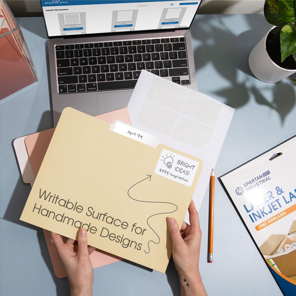 1 1/2" X 1" Matte White Printable Labels Compatible with Inkjet and Laser Printers - 30 Sheets, 1500 Total Paper Stickers for Return Addresses, UPC and EAN Barcodes - Spartan Industrial