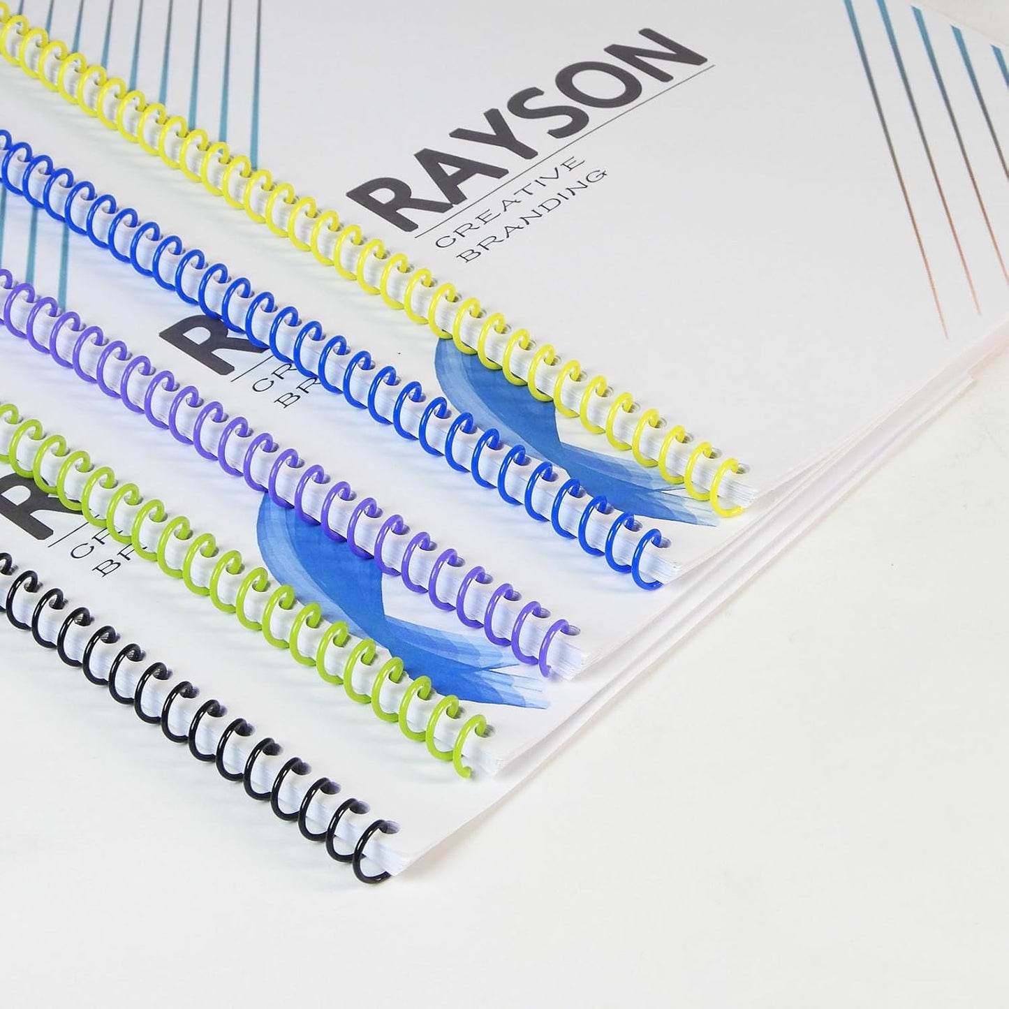 Rayson 5/8" Plastic Coil Binding Spines, 15.9mm Multicolored Spiral Binding Coil 140 Sheet Capacity, 4:1 Pitch - 100/Box for Business and Educational Purposes