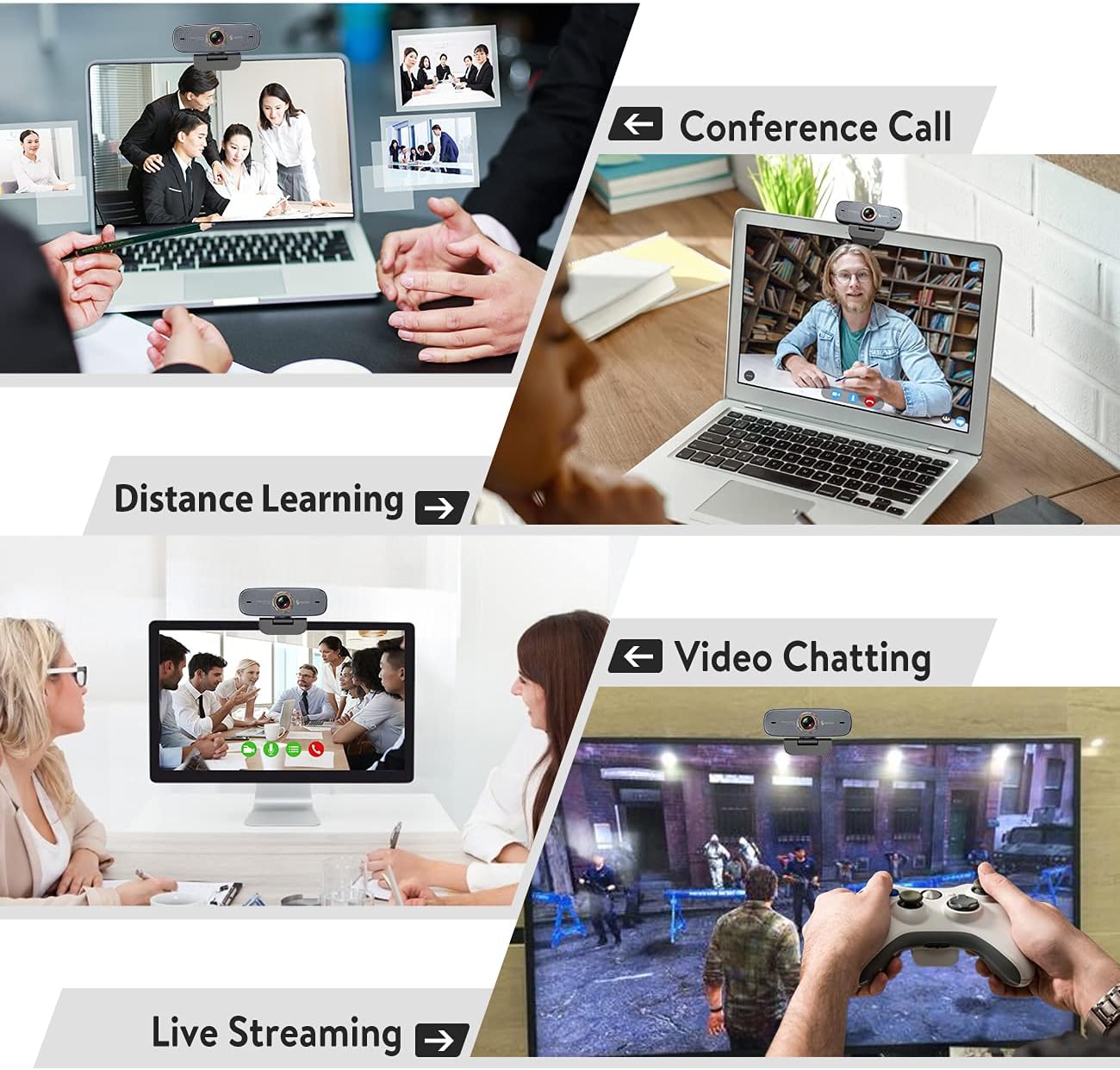 Angetube 1080P Web Camera for Computer HD Webcam with Microphone - USB PC Camera with 90-Degree Wide Angle, Plug and Play for Zoom | Skype | Teams | Streaming | Video Calling