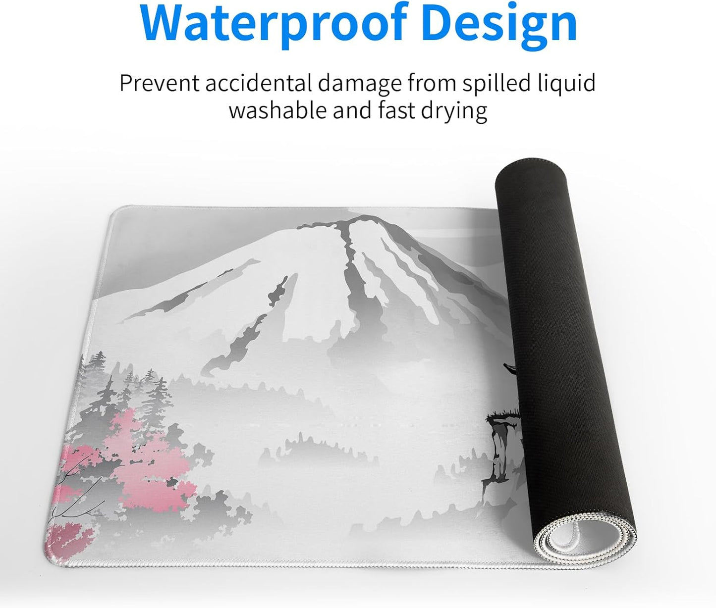 Desk Mat, Anime Desk Pad Mat, Desk Matt for Desktop, XL Large Mouse Pad for Desk, Anti-Slip Big Mousepad with Stitched Edges, Keyboard Pad Mouse Mat for Gaming and Office (Cherry Blossom 6)