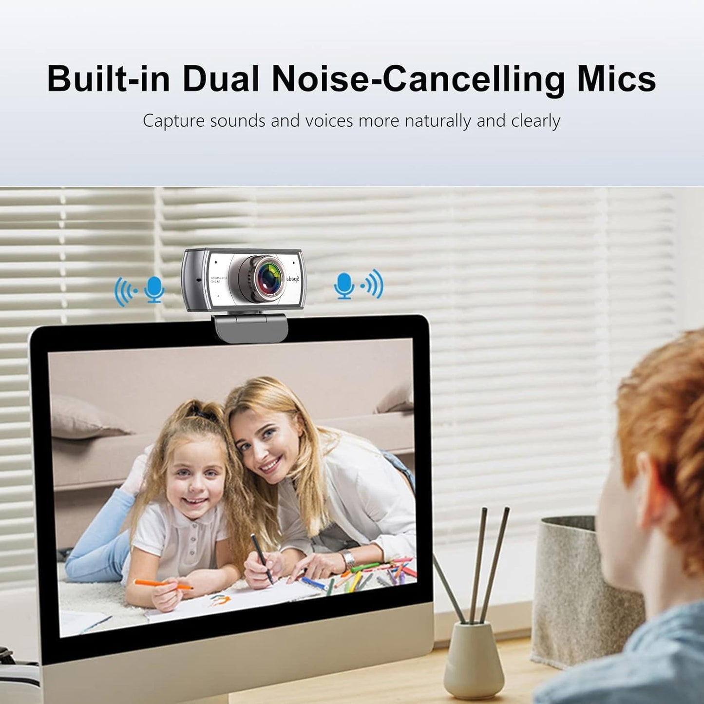 Wide Angle Webcam,120 Degree Large View Spedal 920 Pro Video Conference Camera, Full HD 1080P Live Streaming Web Cam with Built-in Microphone, USB Webcam for Mac, PC, Laptop and Desktop