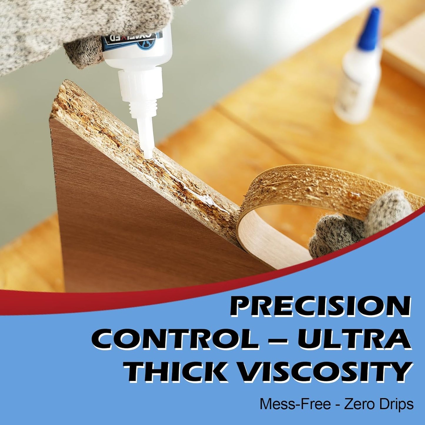 Professional Grade Cyanoacrylate Super Glue, Ultra Thick Viscosity CA Glue for Woodworking, 2 oz. (56.8 Grams) - Instant Adhesive for Woodworking, Gap Filling, Heavy Duty Wood Bonding