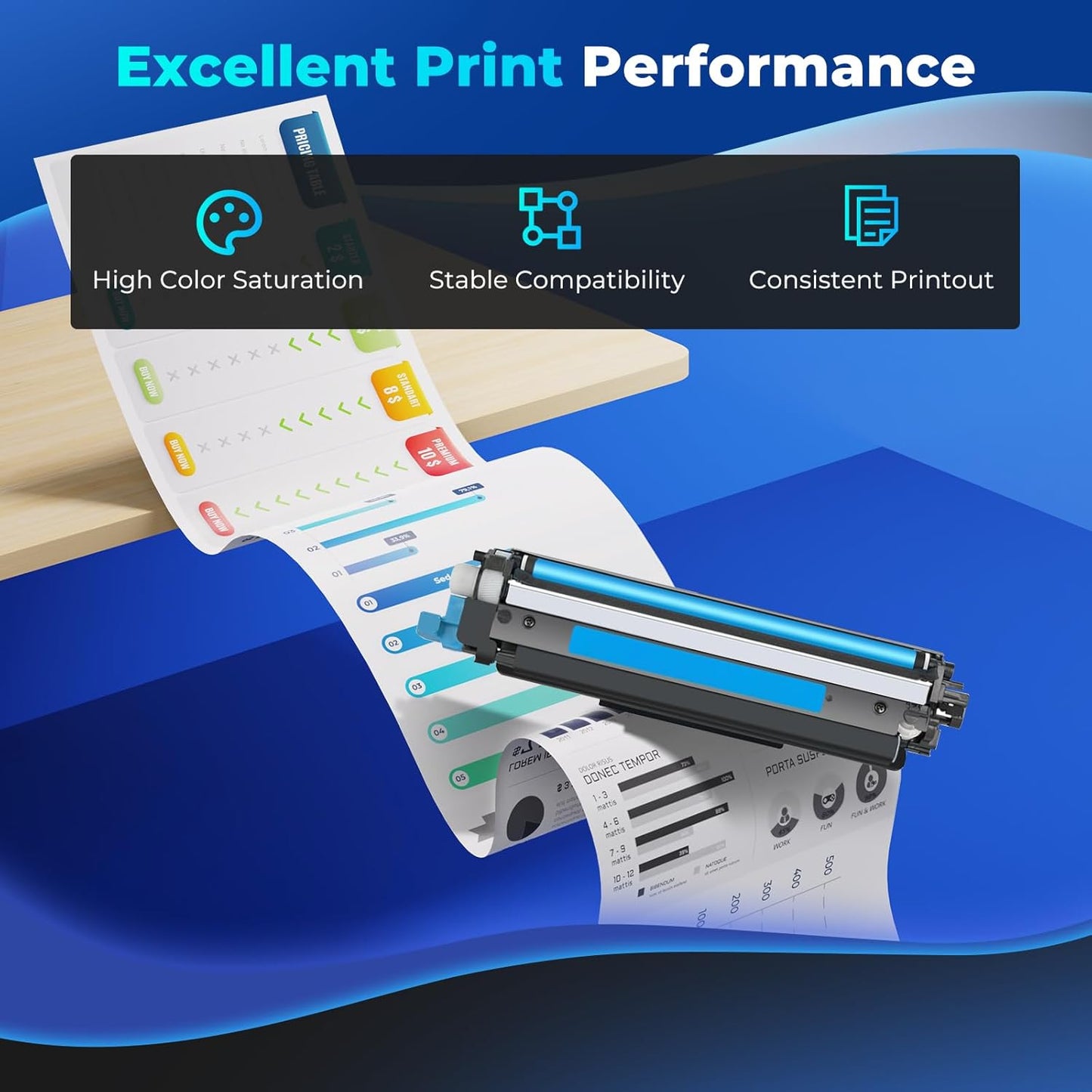 414A Toner Cartridges Compatible for HP 414A HP414A 414X 4 Pack with Chip for Color Laser Jet Pro MFP M479fdw M454dw M479fdn M454dn Enterprise MFP M480f M455dn MFP M479 W2020A W2020X Black & Color