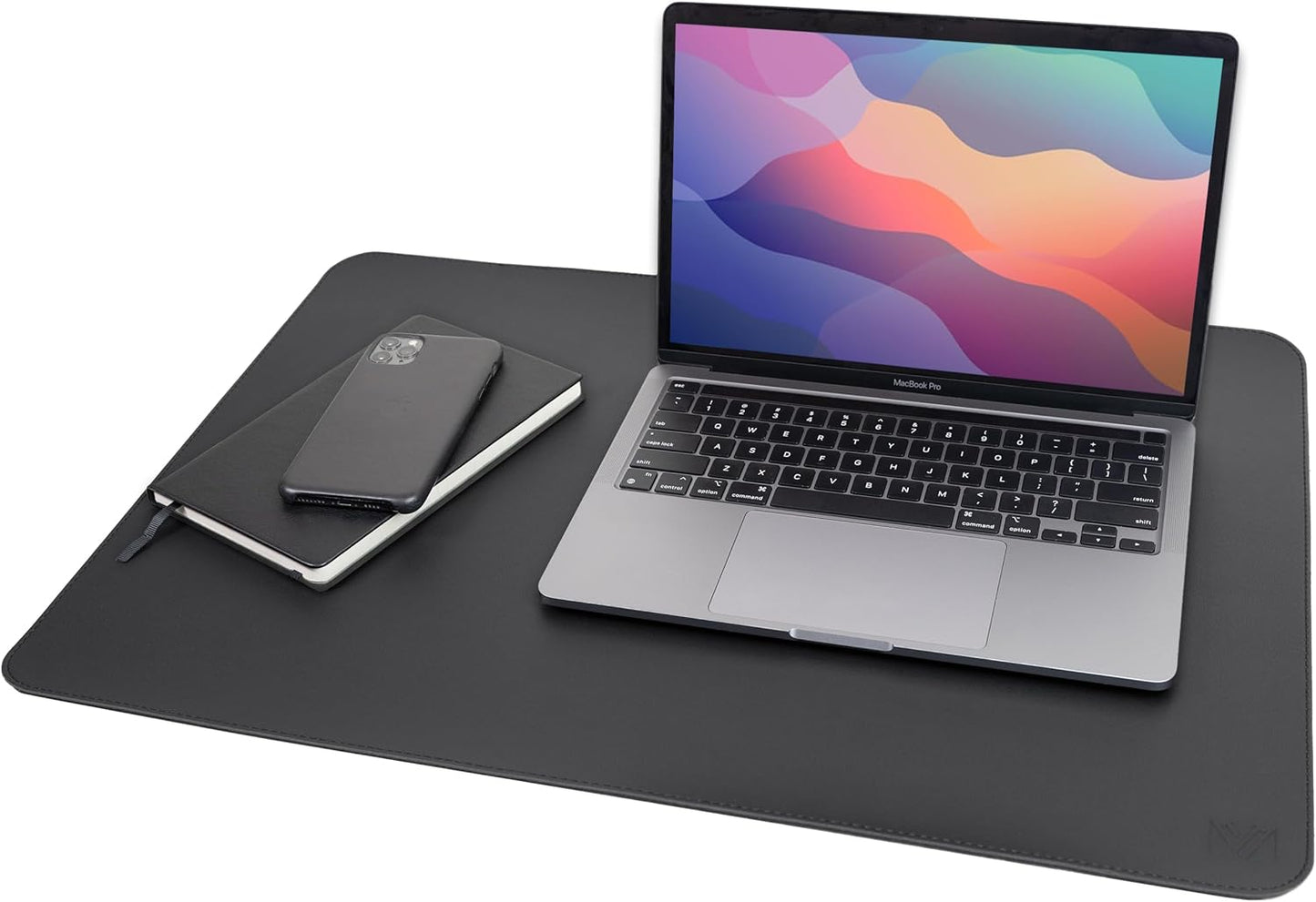 Vine Creations Leather Desk Mat 24" x 17", Desk Protector, PU Leather Desk Pad, Non Slip Small Desk Pad Mat, Desk Blotter, Desk Pads on Top of Desks, Home or Office Small Desk Mat (Black)