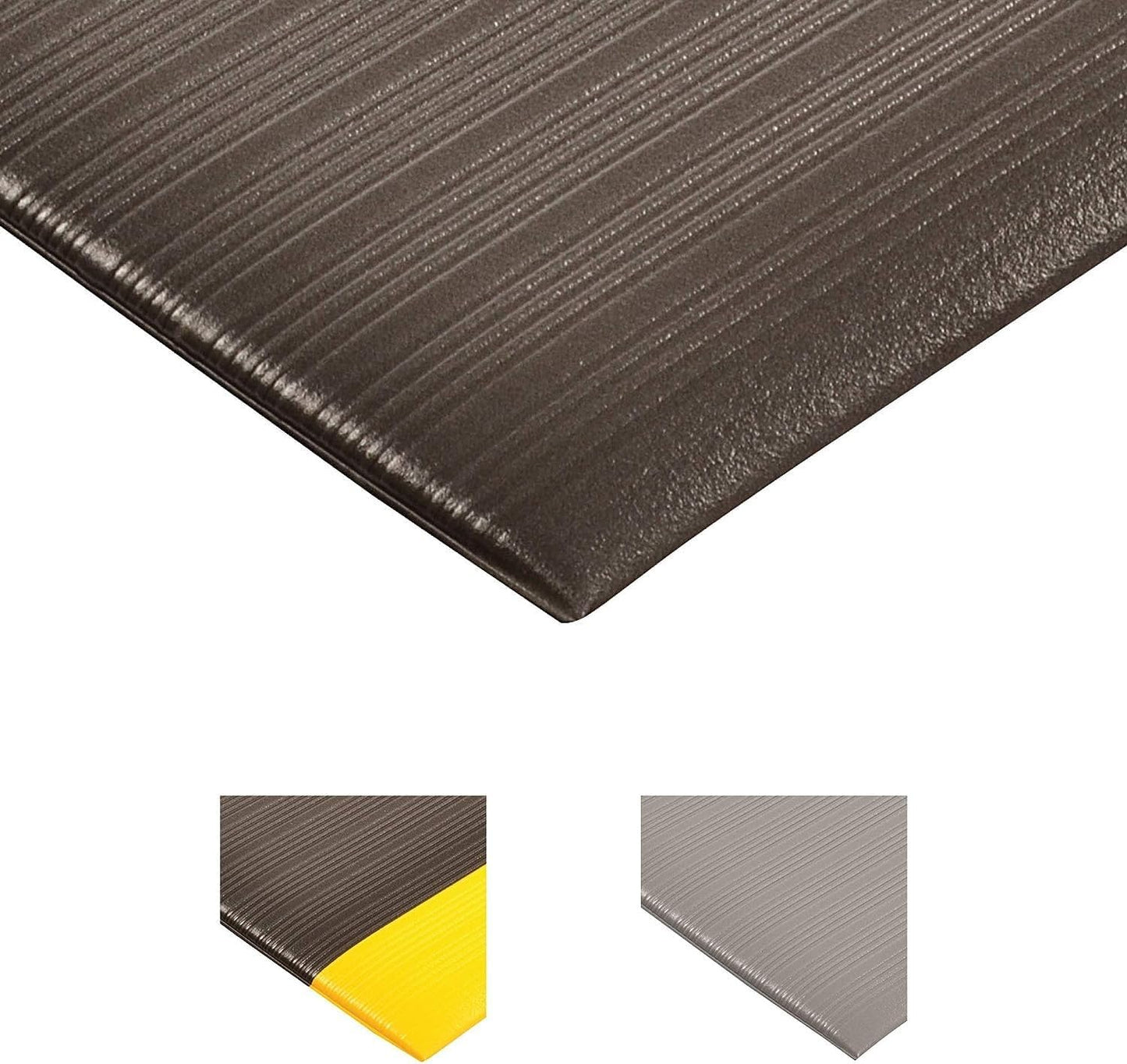 Notrax 410 Airug® 4' x 60' x 3/8" Anti Fatigue Mat, Enhanced Slip Resistance with Beveled Edges and Ribbed Surface, Ideal for Industrial and Commercial Workplaces, Gray, 410R0348GY