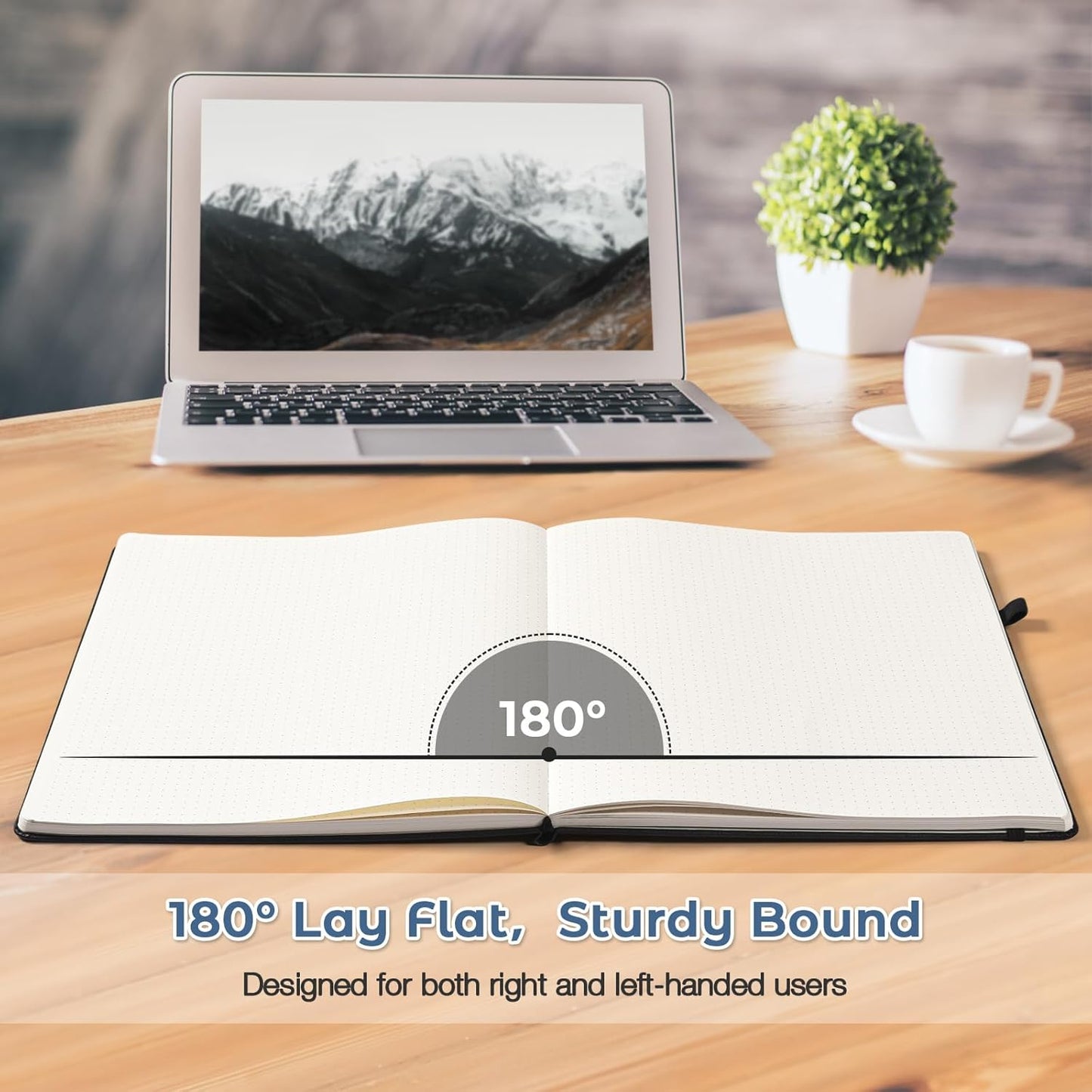 Dotted Journal, Hardcover Notebook 8.5 x 11, Dot Grid Notebook Journal for Women, Men, Large Leather Journals for Writing, Bullet, No Bleed Thick Paper, A4 Notebooks for Work, School, Notes, Blue