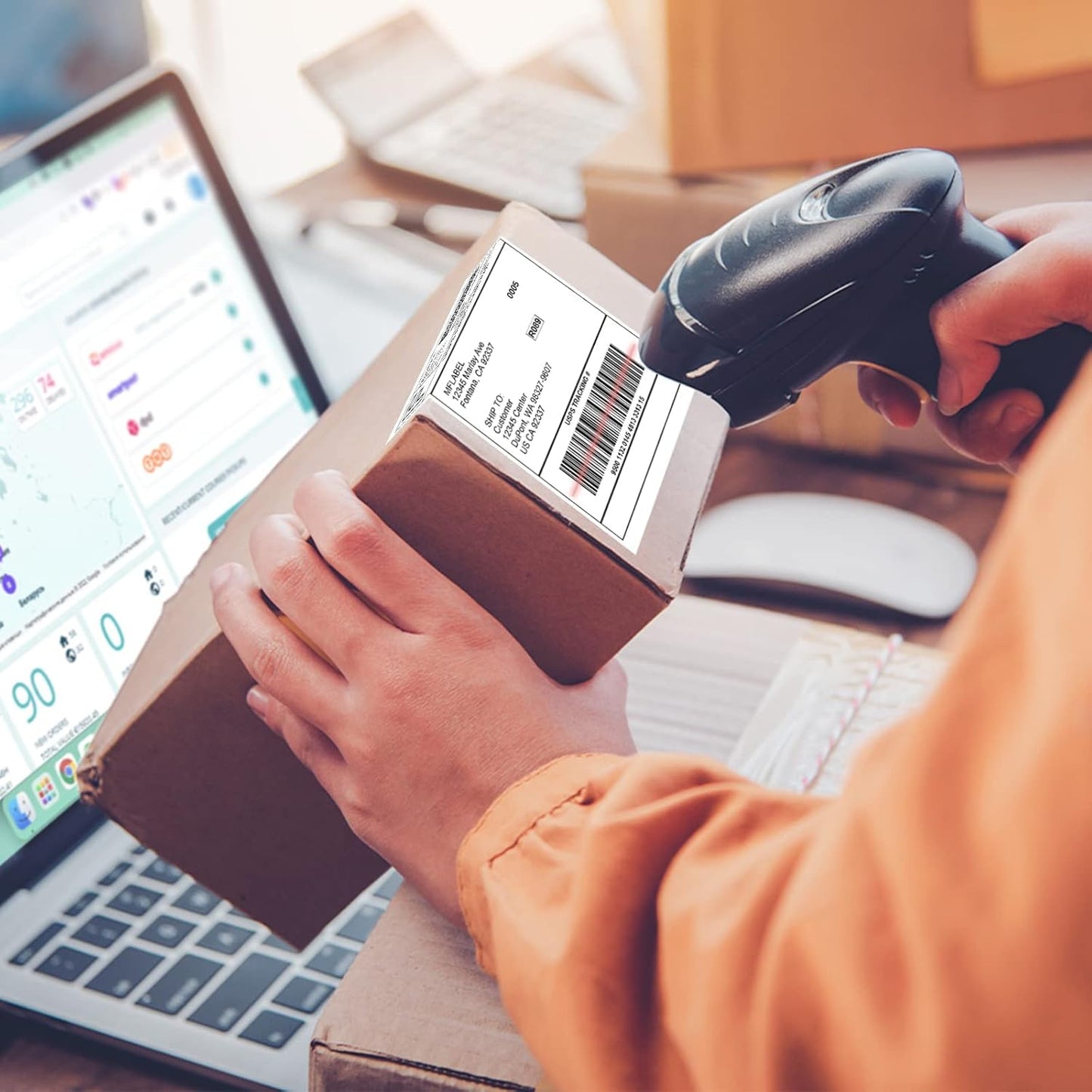 MFLABEL® Round Conrner Half Sheet Shipping Labels 2-UP Click-n-Ship Mailing Postage Labels(2000Labels)