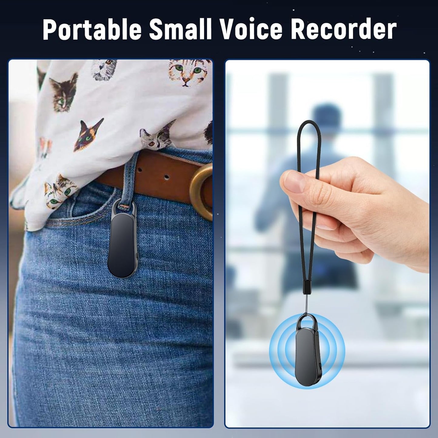 Professional Portable V56 Voice Recorder 128GB, Howabo New Upgraded Noise Reduction HiFi Pure Sound Quality, 1536Kbps Audio Activated Voice Recorder for Your Lectures Meetings Classes