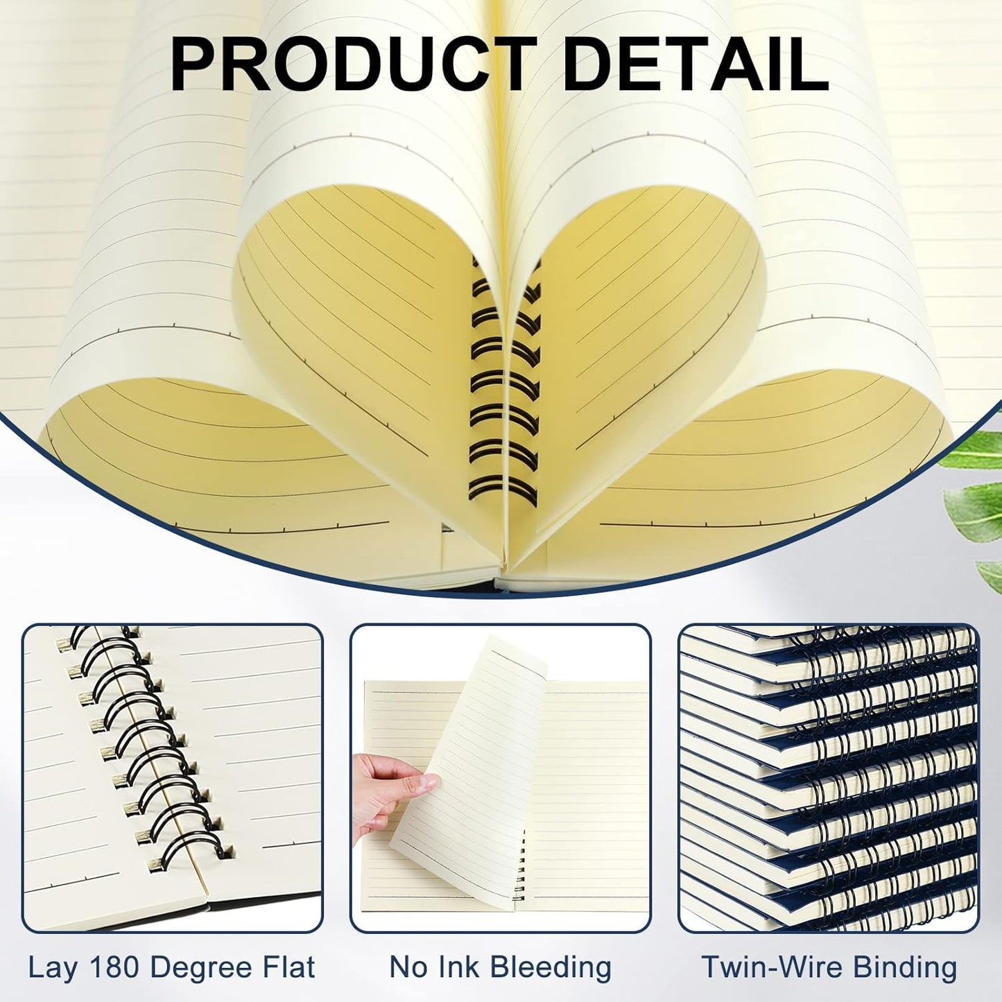 Yahenda Spiral Notebook Bulk A5 Journal Lined 8.3'' x 5.5'' Writing Composition Paper Small Notepad Subject Notebook for Students Office Business Back to School Supplies(Deep Blue,18 Pcs)