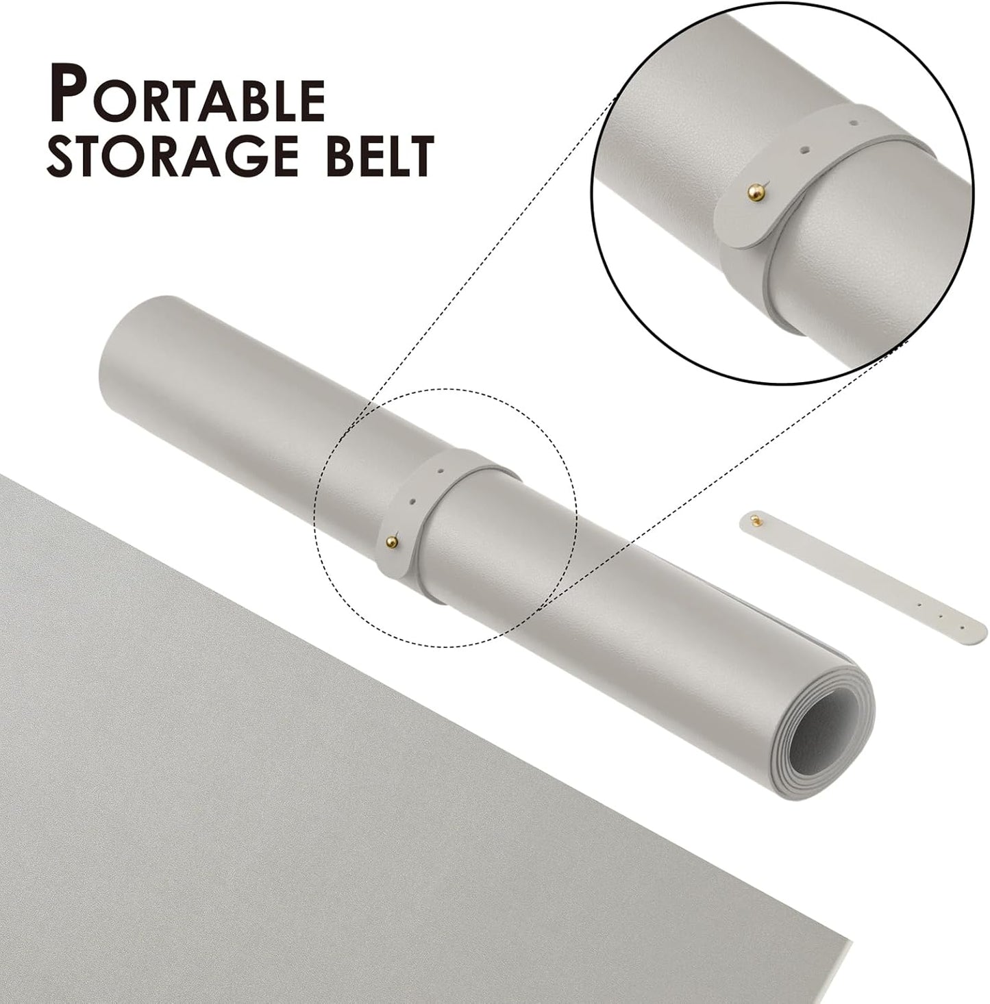 Leather Desk Mat - Non-Slip PU Desk Pad for Office and Home - Desk Organization and Accessories - Ideal for Large Mouse Pad and Desk Mats on Top of Desks (Silver,27.6"x 13.8")