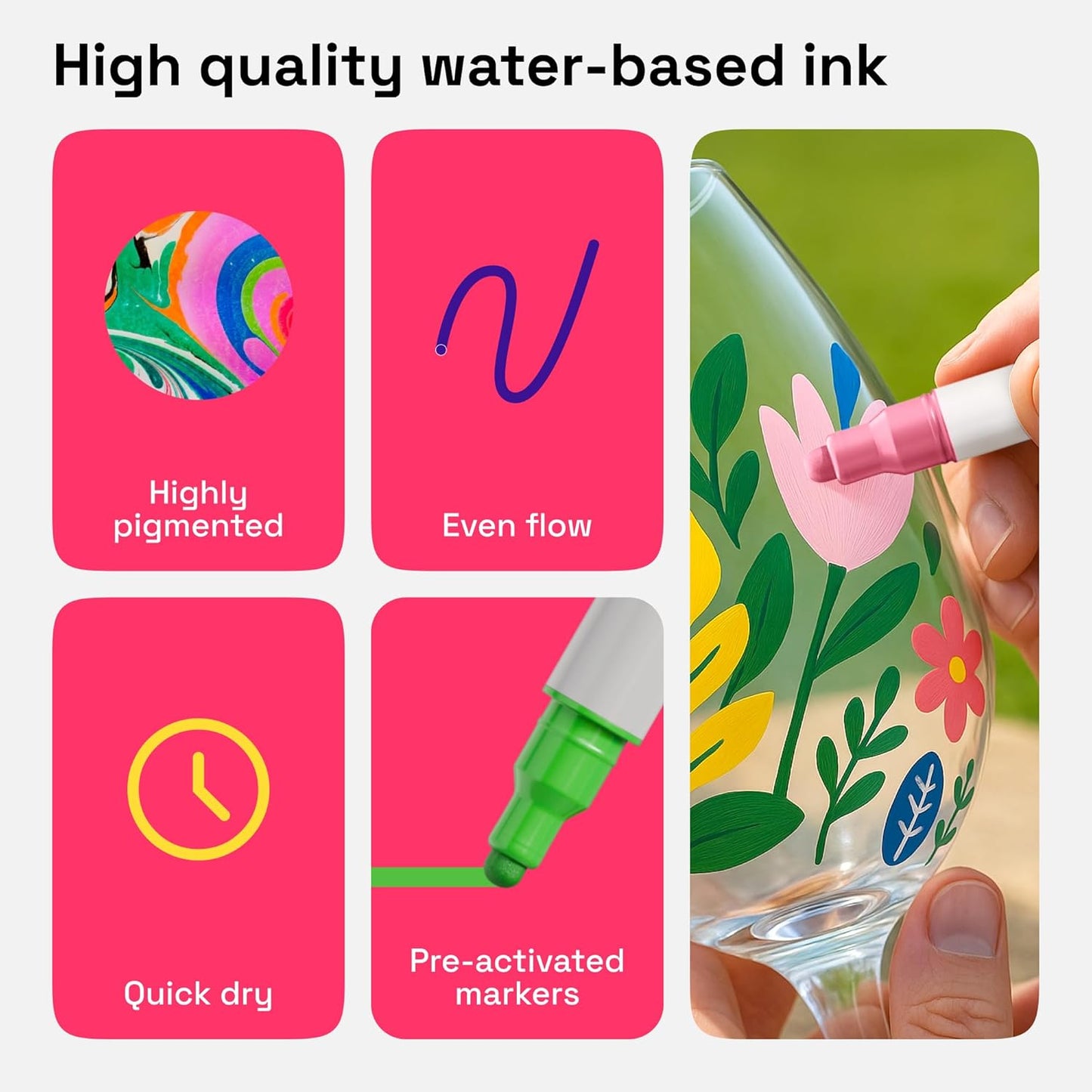 ARTISTRO Vibrant Acrylic Paint Markers for Rock, Fabric, Glass, Wood, Paper, Ceramic, Canvas & More - 12 Dual-Tip Paint Pens (Dot & Fine) - Quick Dry, Teacher Classrooms Must Have, Drawing Markers