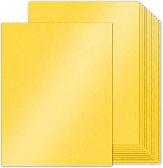 Double Sided Gold Cardstock 8.5 x 11 Metallic Paper, Goefun 100 Sheets 80lb Shimmer Card Stock for Printing, Copy, Invitations, Card Making