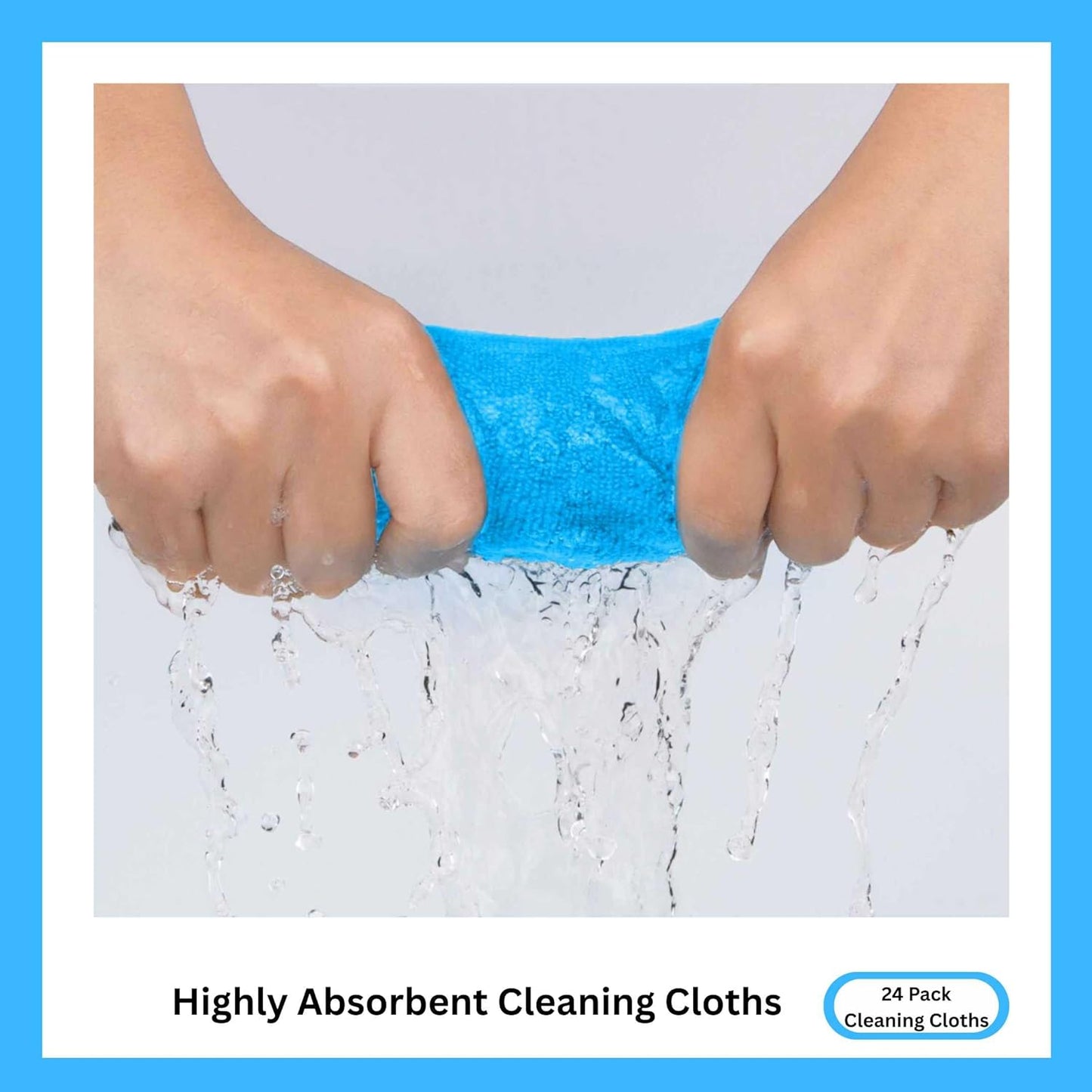 Microfiber Cleaning Cloth for Kitchen & households, Towels for Cars. (300gsm) (Pack of 24 Blue)