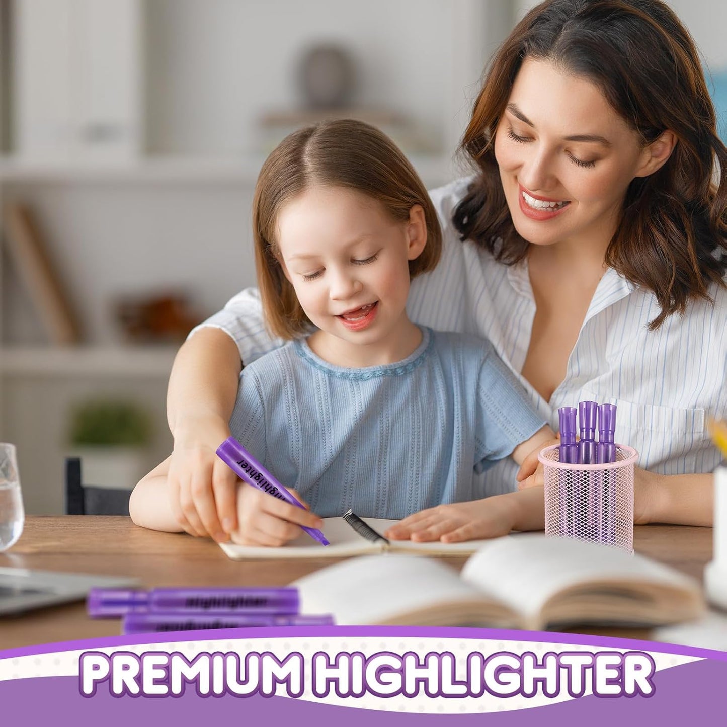 Qilery 72 Pack Highlighters Bulk, Tank Style Chisel Tip Highlighters Markers Quick Drying for Kids and Adult Coloring, Classroom Home Office School Supplies (Purple)