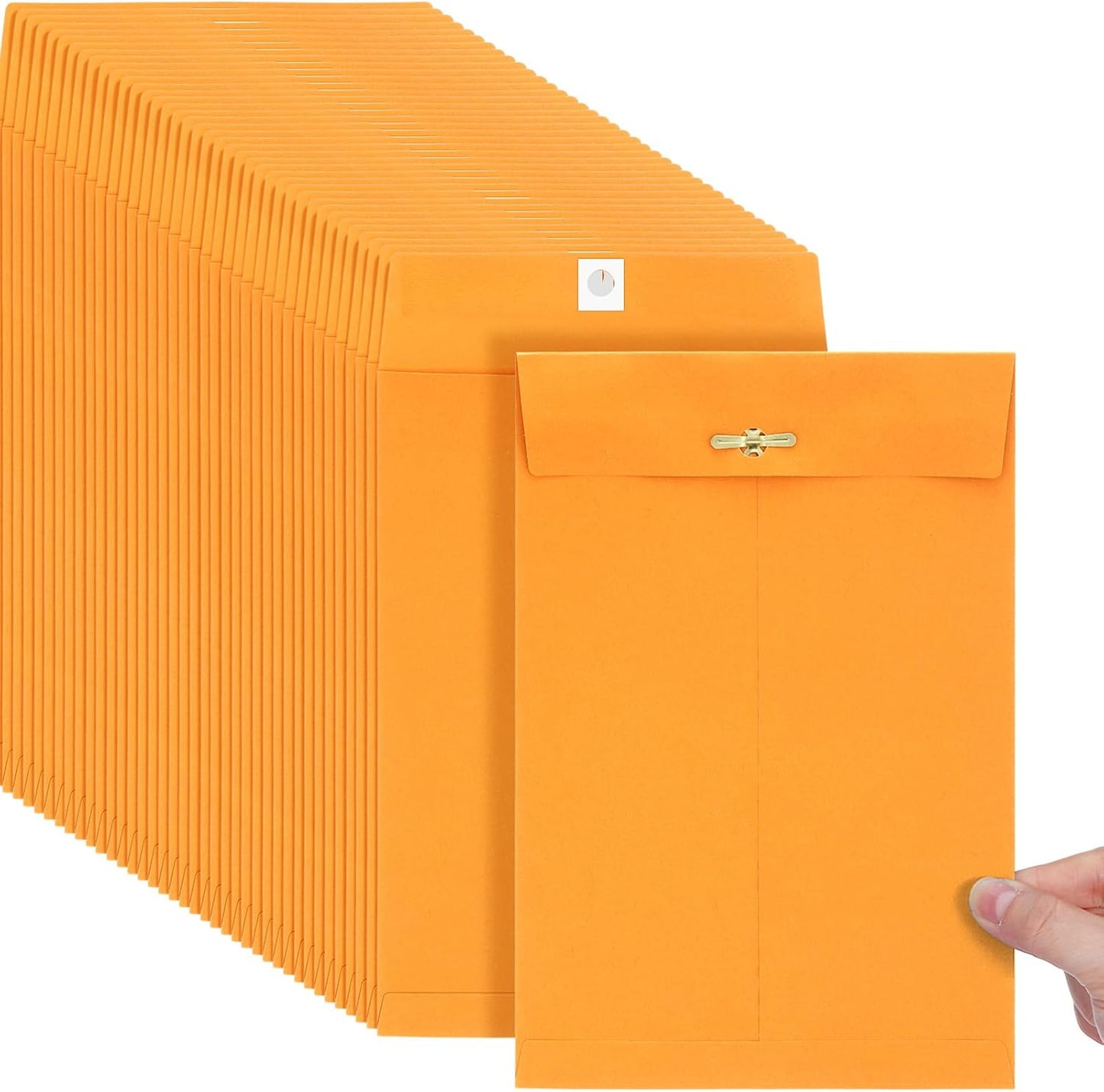 Teling 50 Pcs Manilla Envelopes Clasp Kraft Catalog with Closure for Storing Mailing 28 lb Kraft Envelope Paper for Office Document School Business Home(Yellow,6 * 9)