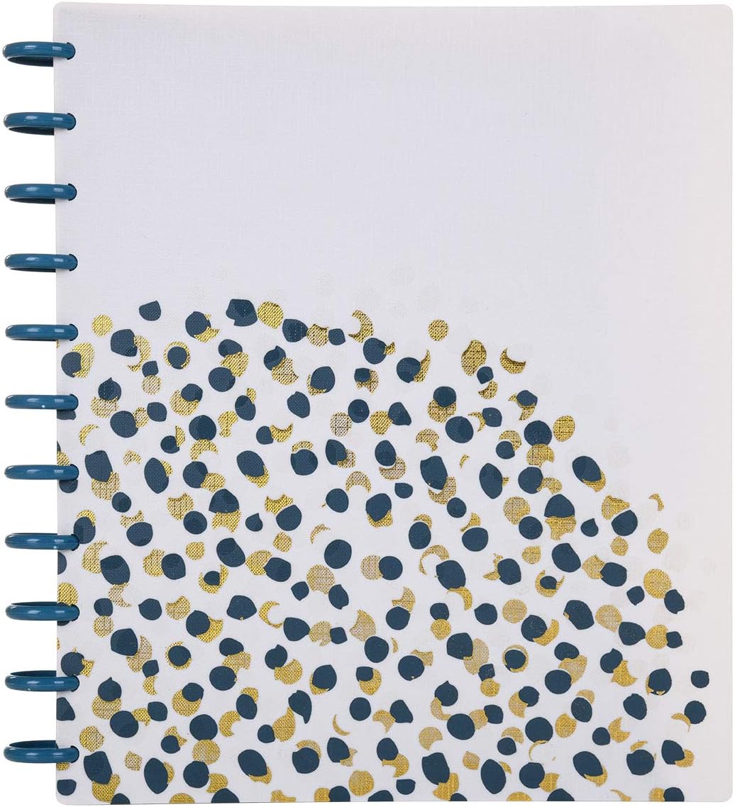 Talia Discbound Notebooks, Planner, Customizable, (Fireworks Deep Lake with Deep Lake Blue Discs, Letter (8.5in x 11in))