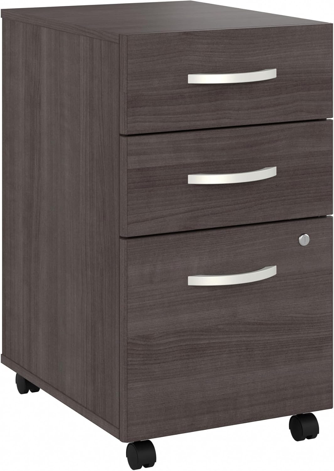 Bush Business Furniture Studio C 3 Drawer Mobile File Cabinet-Assembled, Rolling Document Storage for Home or Professional Office, 16W, Storm Gray
