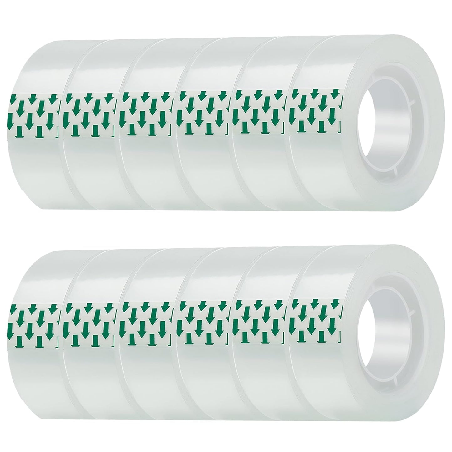 12 Rolls Clear Tape, Transparent Tape Refills, Gift Wrap Tape 3/4 * 1000 inch for Gift Wrapping for Office, Home, School