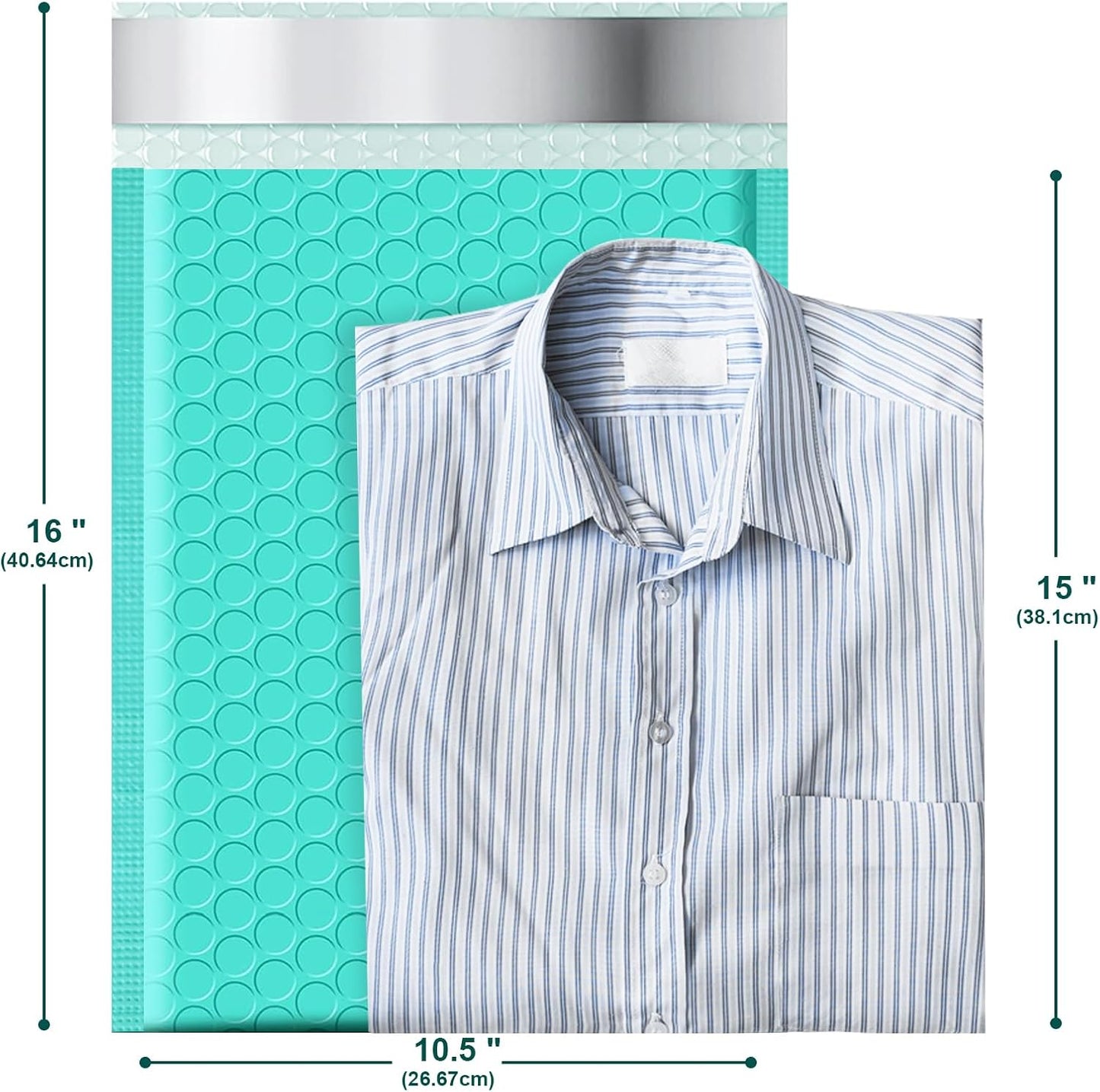10.5x16 Poly Bubble Mailers #5 Padded Envelopes, 25Pcs Self Seal Mailing Envelopes Bubble Padded Mailers (Teal)