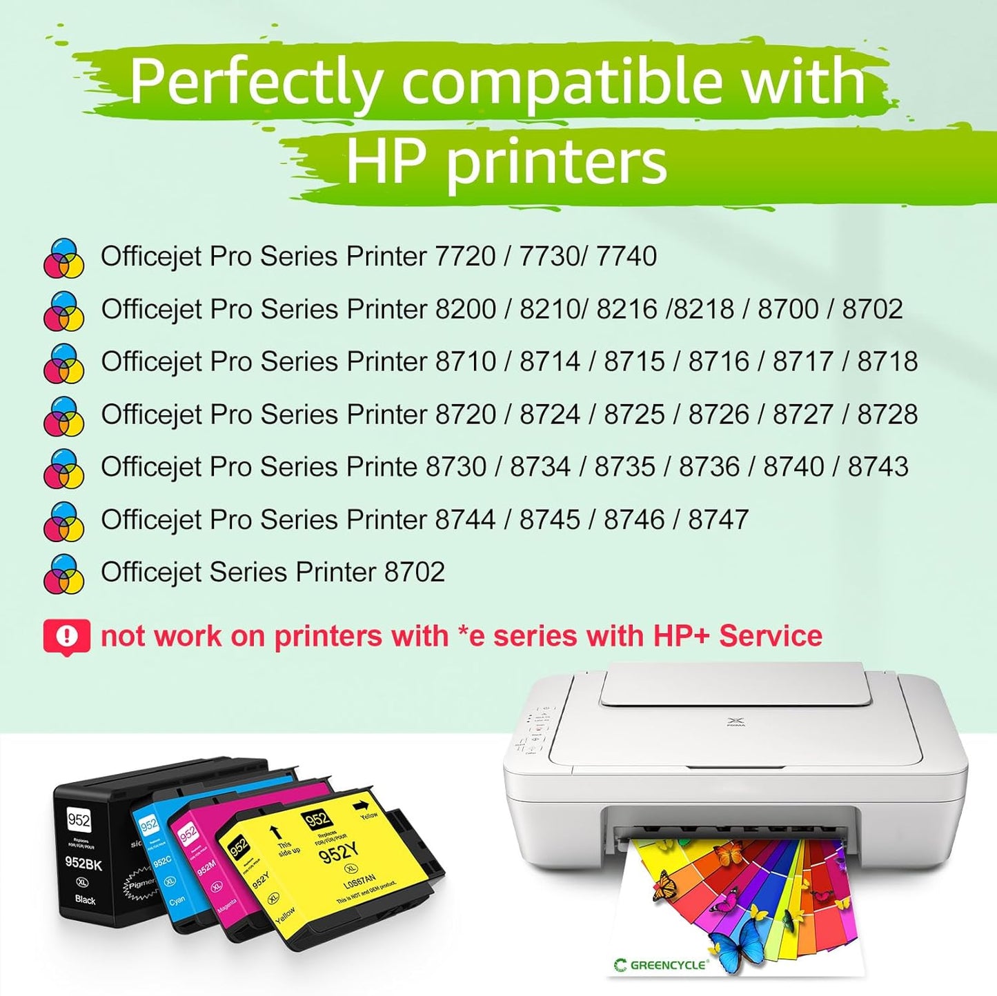 Upgraded 952xl Ink Cartridges Combo Pack Replacement for HP 952 XL High Yield Compatible with OfficeJet Pro 8710 8720 8740 7740 8210 Printer (1 Black 1 Cyan 1 Magenta 1 Yellow)