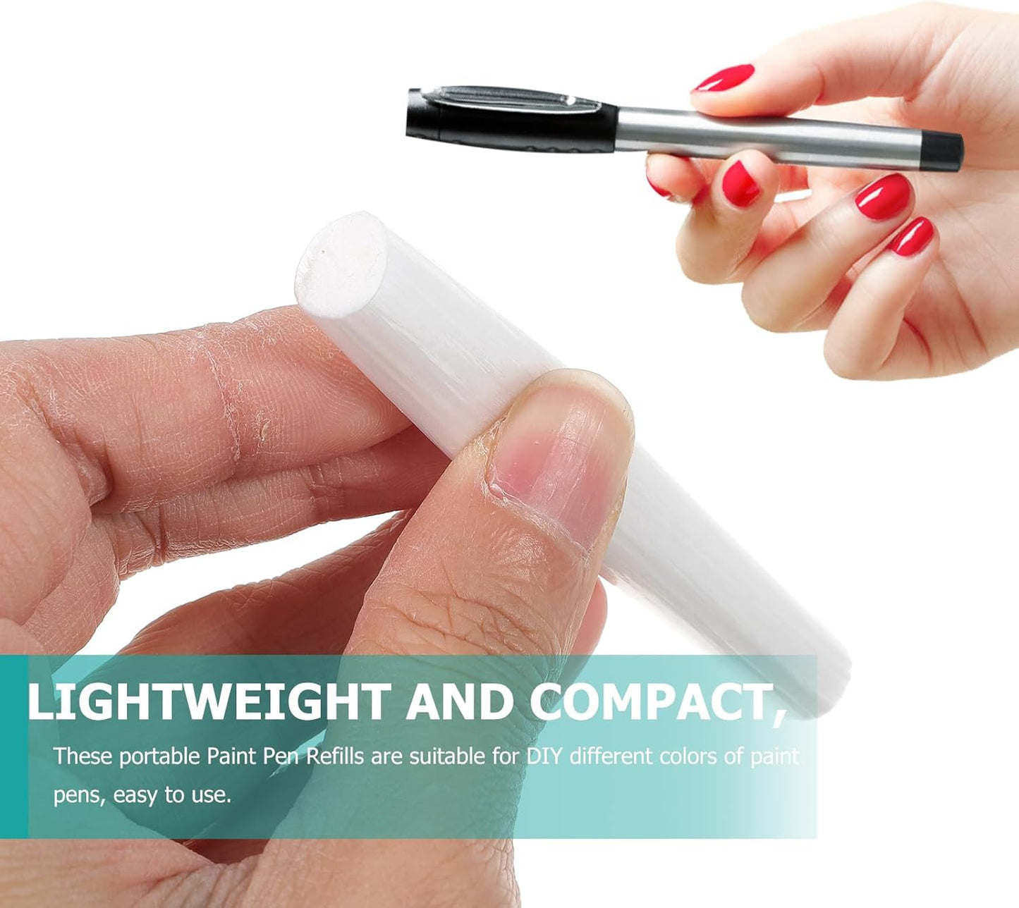 EXCEART 200 Pcs Marker Cotton Core Markers Marker Diy Refills Marking Pen Refill Multifunctional Paint Pen Refills Universal Paint Pen Refills White Pvc Eyeliner Student Filling