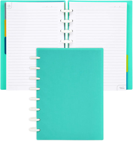 Talia Discbound Notebooks, Planner, Customizable, (Celestial Turquoise, Junior (5.5in x 8.5in))