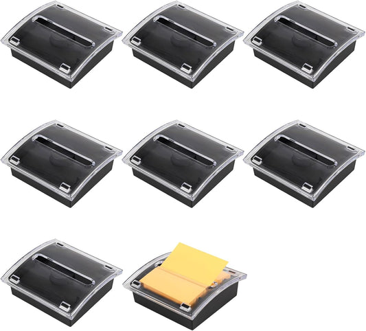 8 Pcs Pop Up Note Dispenser，Sticky Note Holder ，3 x 3 Inch，Clear Top and Black Base Sticky Notes Dispenser for School Office Home Store Classroom Desk Supplies