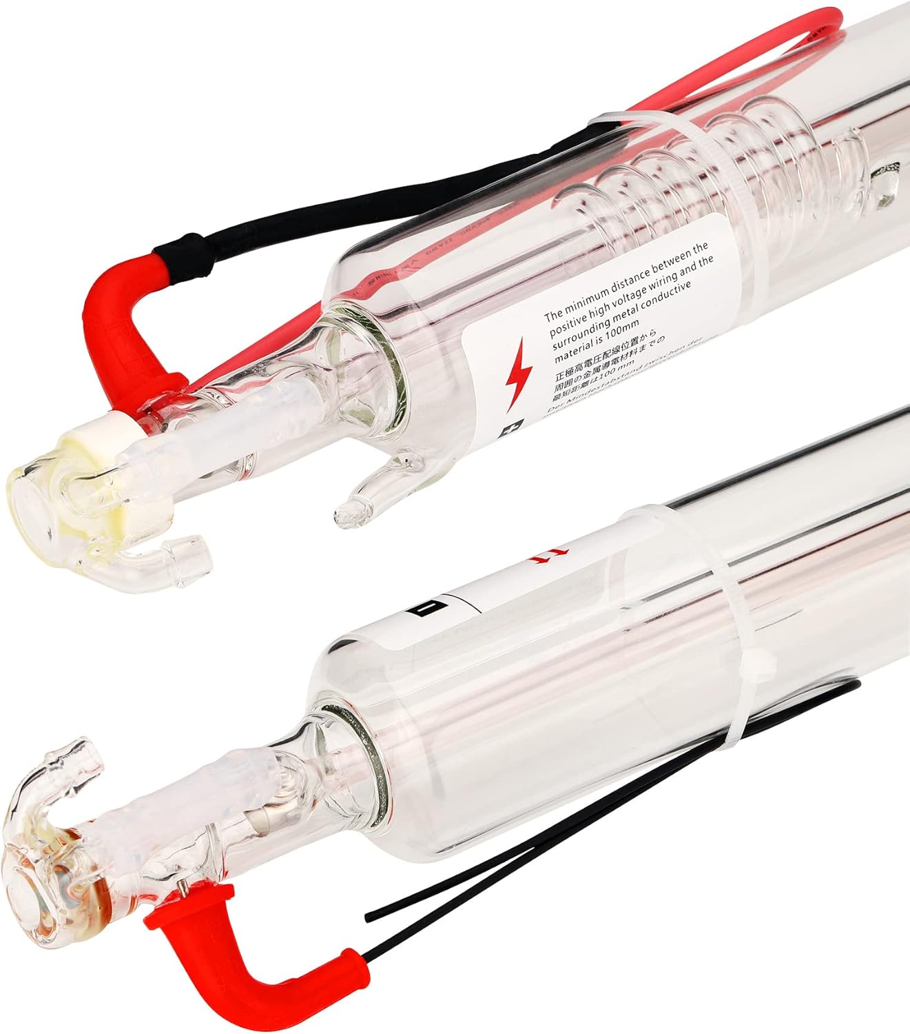 LD-Teemm CO2 Laser Tube, 80W CO2 Laser Tube with Coating 80 watt Length 1250mm Dia. 80mm, Wire Pre-connected for CO2 Laser Cutter Laser Engraving Cutting Machine