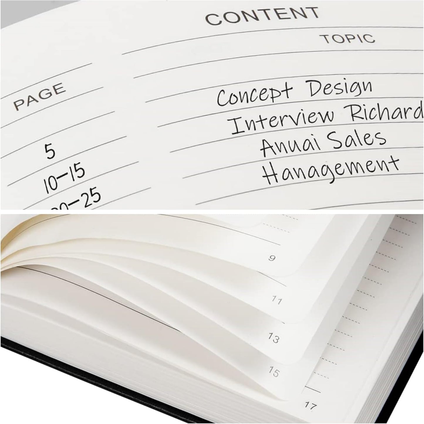 KaKaiRuiYing Lined Journal Notebook with Pen Holder, 320 Pages, 5.5'' × 8.6'' Medium Size A5-100 GSM Thick Paper, for Writing, Work, Office, Leather Hardcover