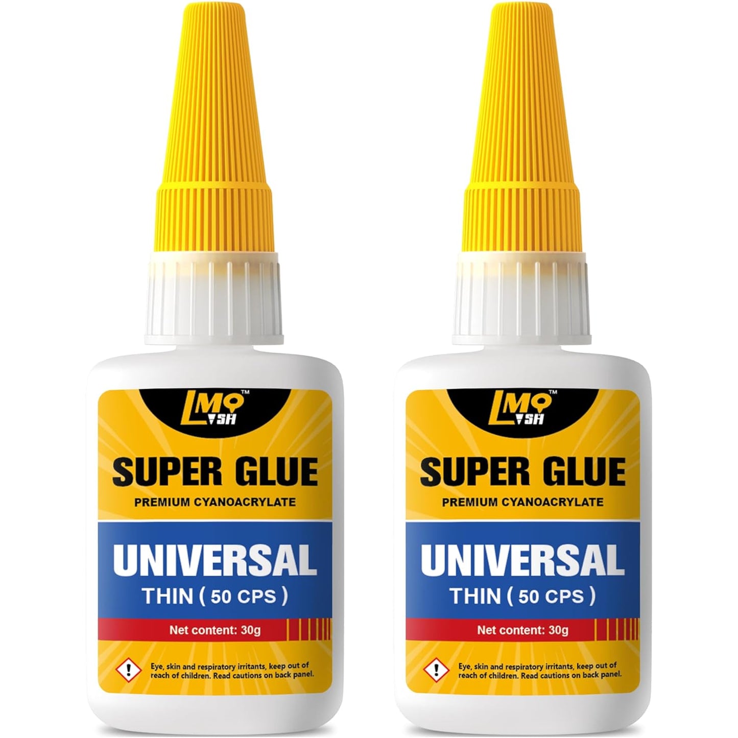 Super Glue Clear 60 Gram Liquid, All Purpose Superglue Instant Cyanoacrylate Adhesive for Plastic Ceramic Wood Leather Rubber Metal Glass Pla Shoe Sole Repair, Heavy Duty CA Oily Glue Strong Bonding