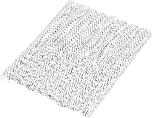 100 Pack Double Loop Wire Binding Spines, YolieraArt 1/4 Inch Spiral Binding Coils for Letter Size,Metal Bindings for Notebook Binder Machine (20 Sheet Capacity, 100P, 3:1 Pitch Twin Combs, White)