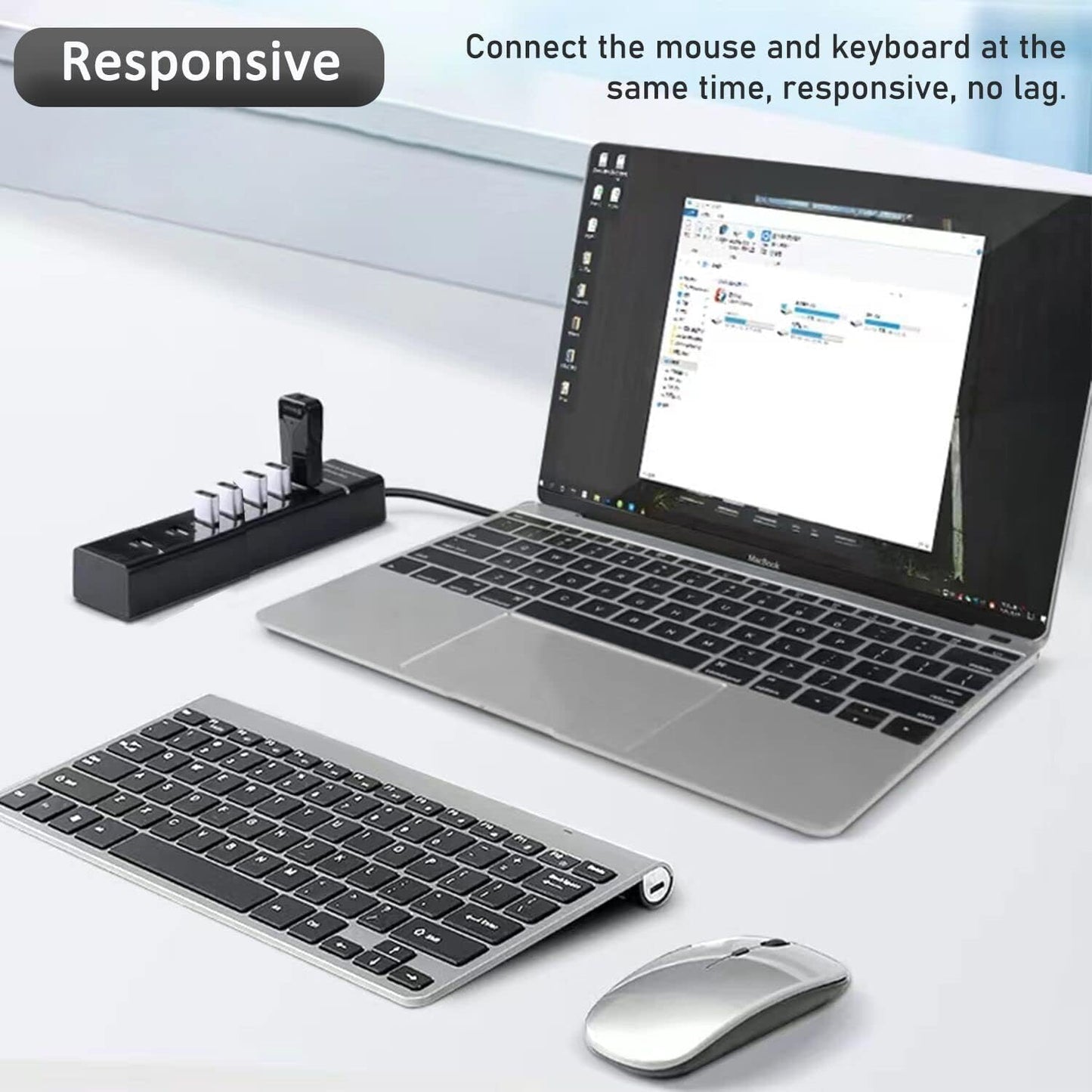 Upgraded USB Hub 3.0, VIENON 7-Port USB Extender Splitter for Laptop, PC, MacBook, Mac Pro, Mac mini, iMac, Surface Pro and More USB Devices