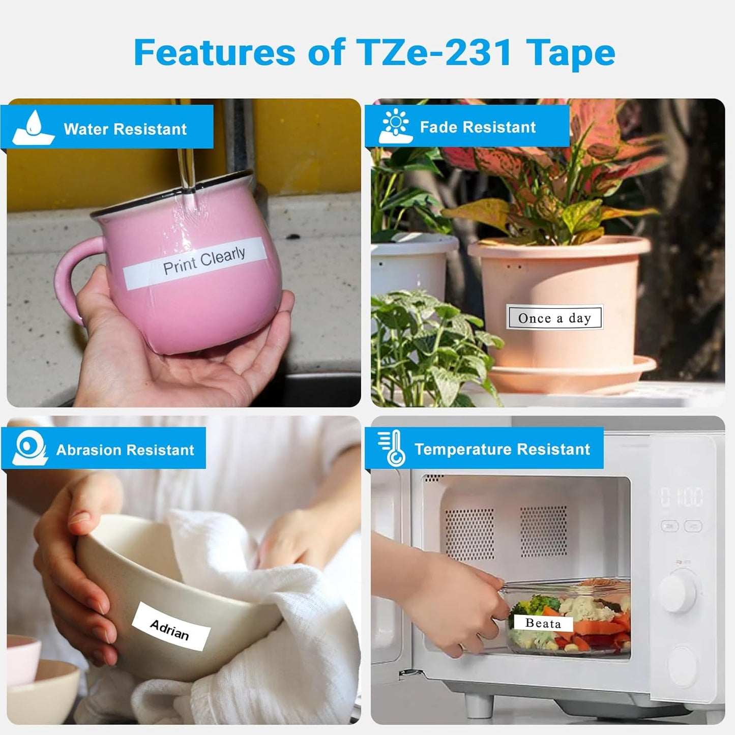 15Pack TZe-231 Label Maker Tapes Replacement for Brother P Touch Label Maker Refills, TZe231 Tape Laminated 12mm 0.47 White, TZ-231 Tapes for Brother PT-H110 PTD210 PTD220 PTD400 Printer