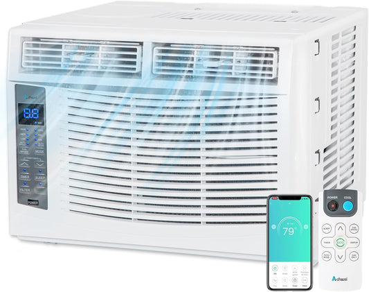 6000 BTU Window Air Conditioner with WiFi, Smart Window AC Unit with Remote, Energy Saving, Easy Install Kit, Cools up to 250 Square Feet