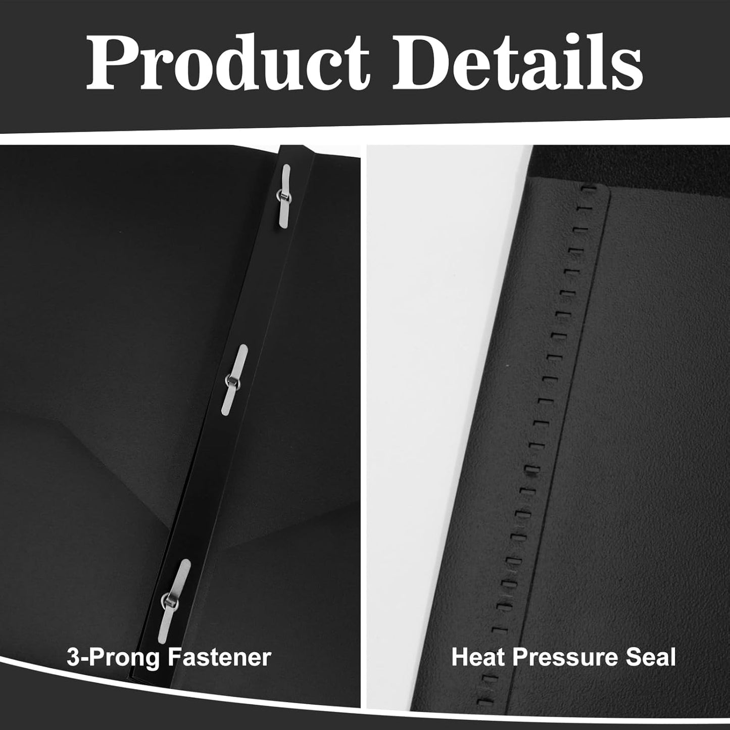 60-Pack Plastic Folders with Pockets and Prongs,2-Pocket Folders with 3 Fasteners, Poly Folders Holds 8-1/2" x 11" Paper for School/Office/Home, Black