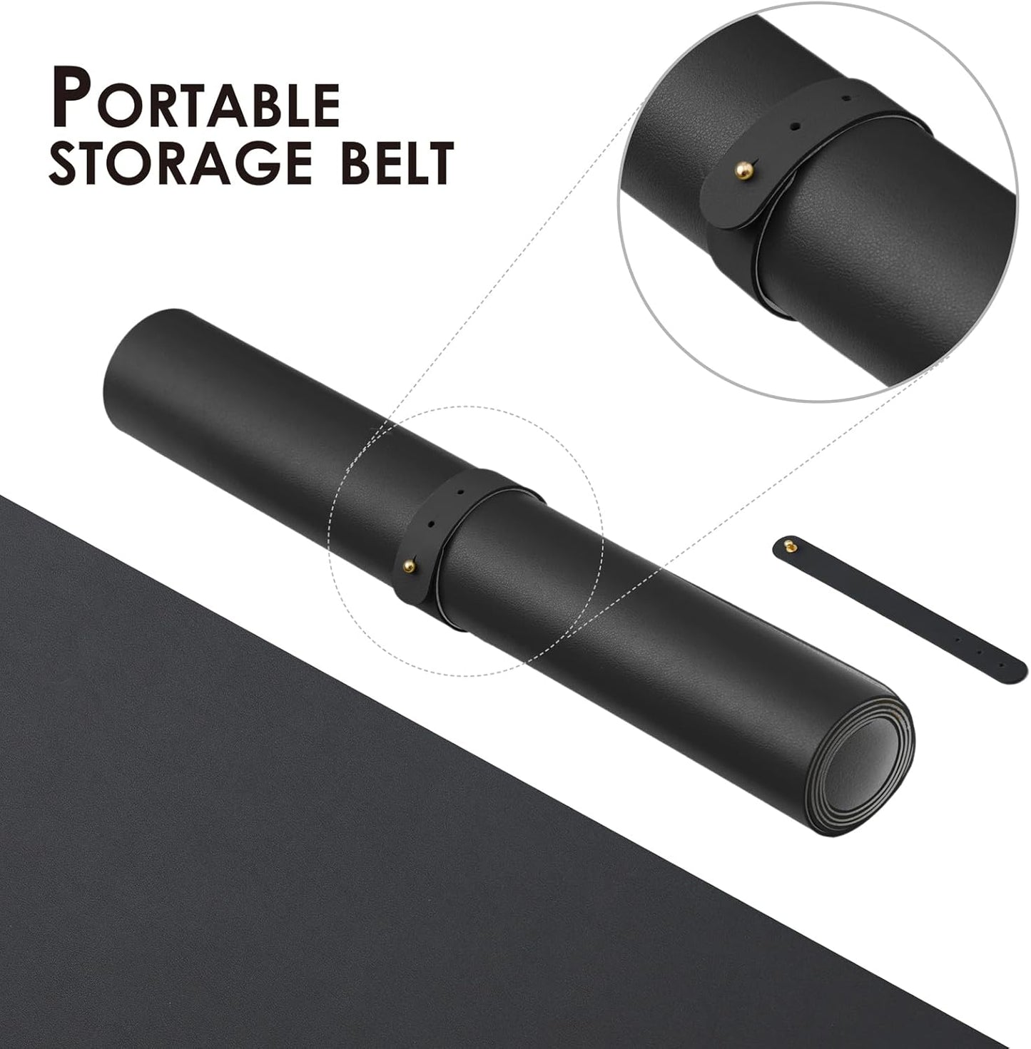 Leather Desk Mat - Small Non-Slip PU Desk Pad for Office and Home - Desk Organization and Accessories - Ideal for Large Mouse Pad and Small Desk Mats on Top of Desks (Black,23.6"x 13.8")