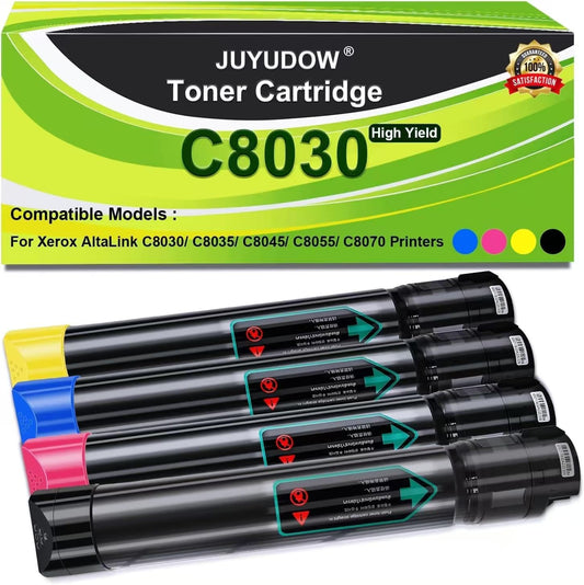 C8030 Toner for Altalink C8035 Toner Cartridge C8045 Toner Replacement for Xerox AltaLink C8030 C8035 C8045 C8055 C8070 Toner Compatible 006R01697 006R01698 006R01699 006R01700 Toner Cartridge